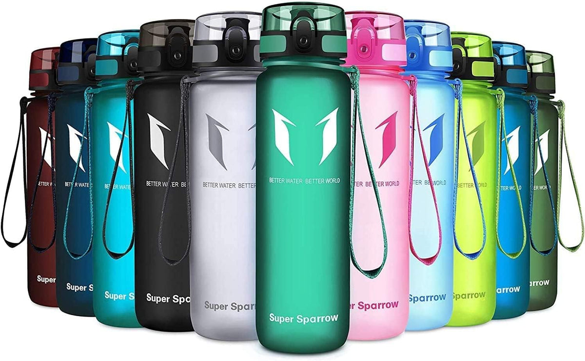 Super Sparrow Water Bottle - 17 Oz - Bpa & Toxic Free Tritan Water Bottles - One Touch Opening - Leak-Proof Plastic Bottle - Kid