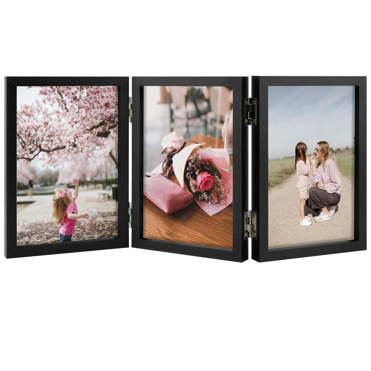 4X6 Triple Hinged Frames, 3 Folding Picture Frame, Triptych Photo Fram ...