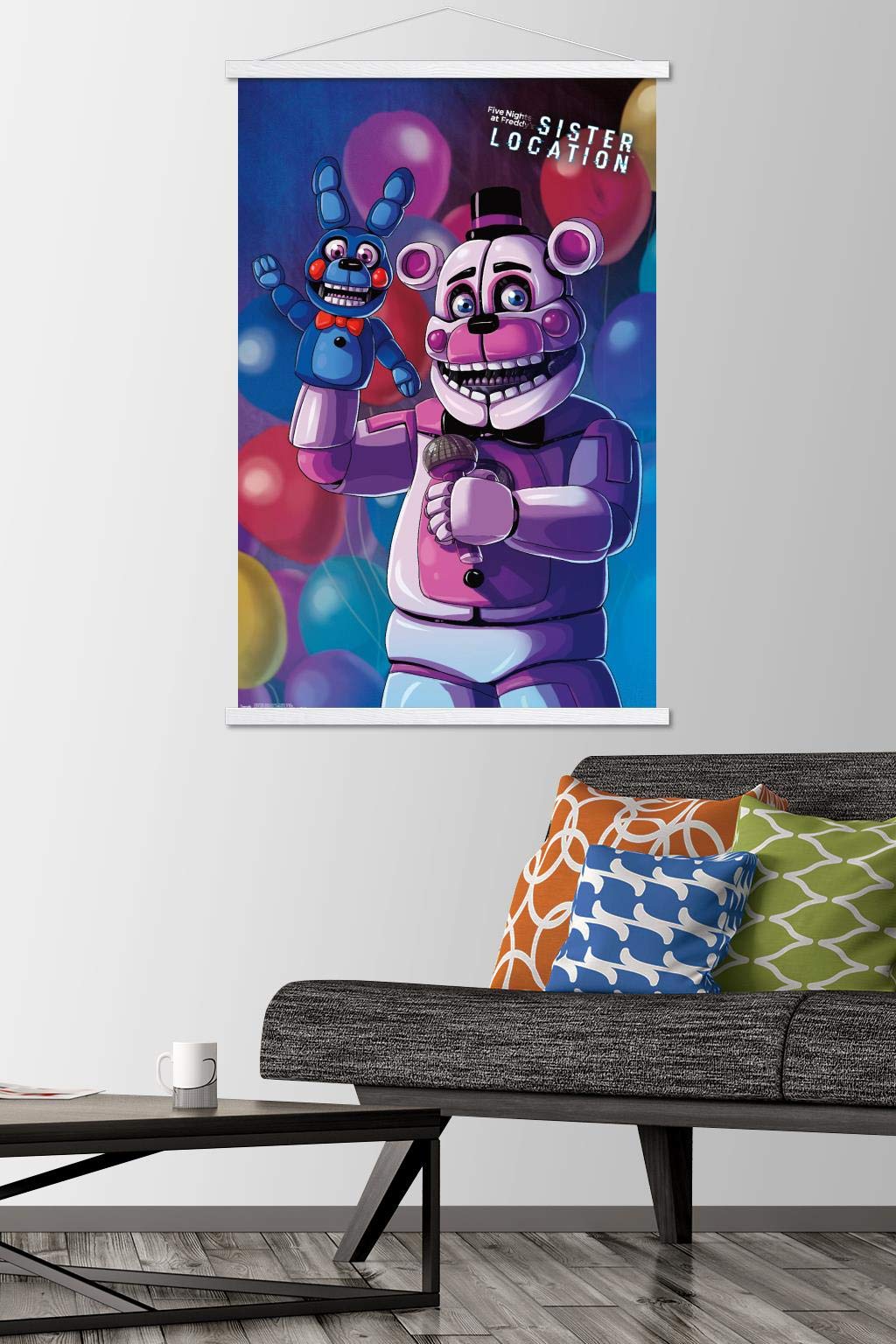 Trends International Five Nights At Freddy'S: Sister Location - Funtime Freddy Wall Poster, 22.375'' X 34'', Print And White Han