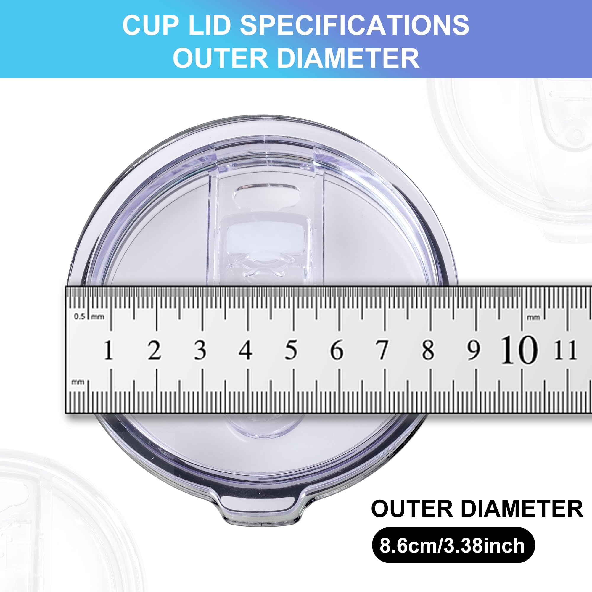Aicmei 2 Replacement Lids For Stainless Steel Tumbler Travel Cup - Fits Of Inner Diameter 3.15 To 3.2 Inch And Others (20 Oz)