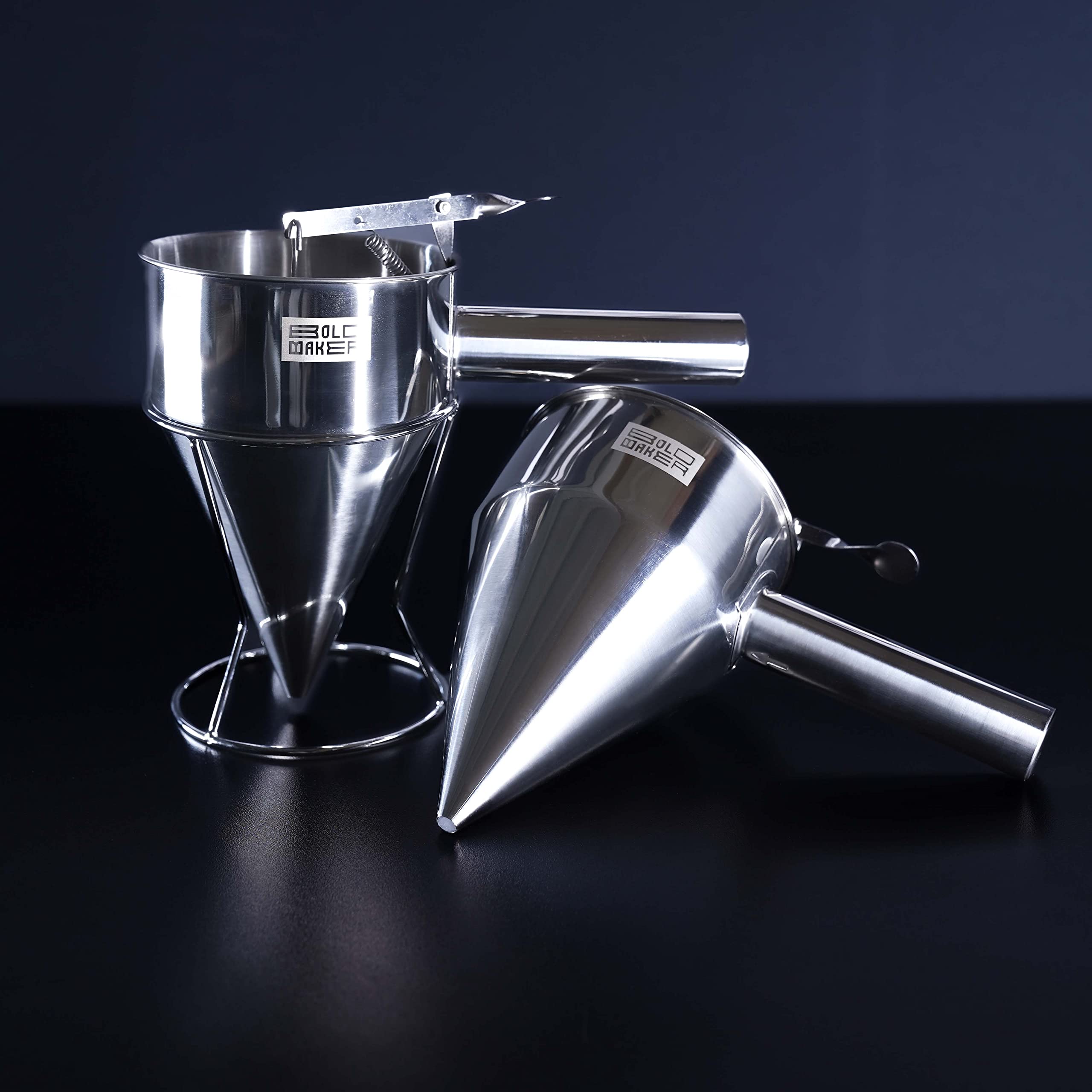 Bold Maker Handheld Stainless Gummy/Candy Depositor Funnel With Stand For Gummies, Candies, Chocolate, Batter And Baked Goods