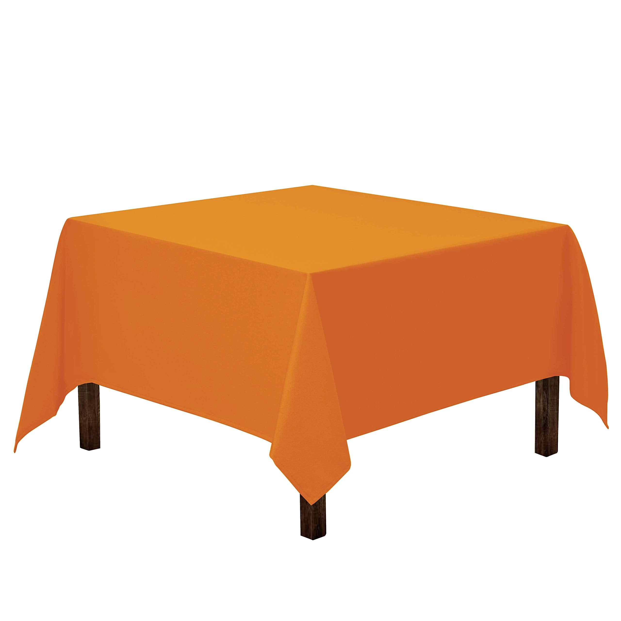 Gee Di Moda Square Tablecloth - 70 X 70 Inch Orange Table Cloth For Medium Square Or Round Tables - Heavy Duty Washable Fabric -