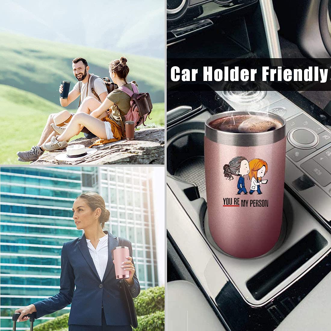 Athand Greys Anatomy Merch,Greys Anatomy Gifts,You Are My Person Gifts Insulated Tumblers With Lid & Straw 20 Oz,Stainless Steel