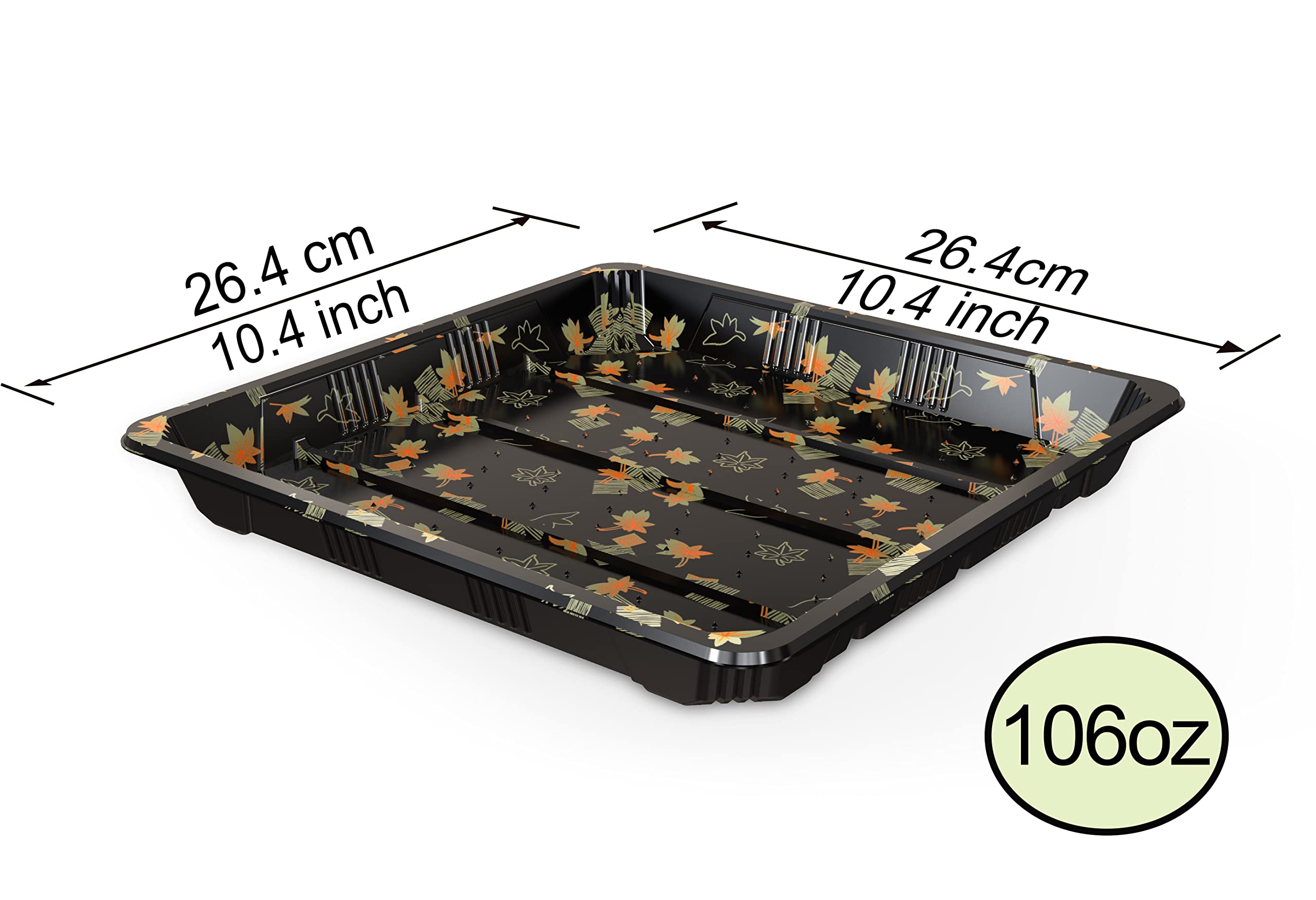 Seaboom 12# Sushi Container Sushi Tray Sushi Plate Samurai Party Tray 10.4 * 10.4-Inch Take Out Tray With Clear Lid 200 Sets 12#