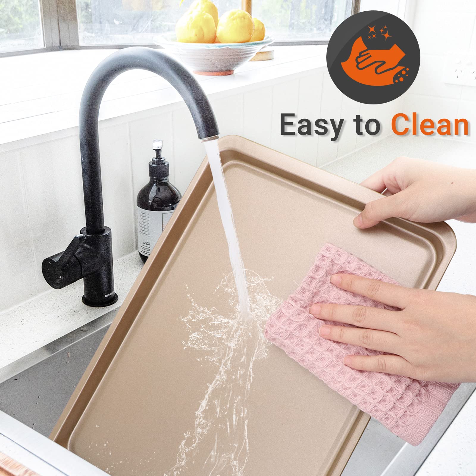 Beasea Cookie Sheet Nonstick Set Of 2, Beasea 10 X 14.6 Inch Carbon Steel Baking Sheets Pan Toaster Oven Baking Pans Baking Tray