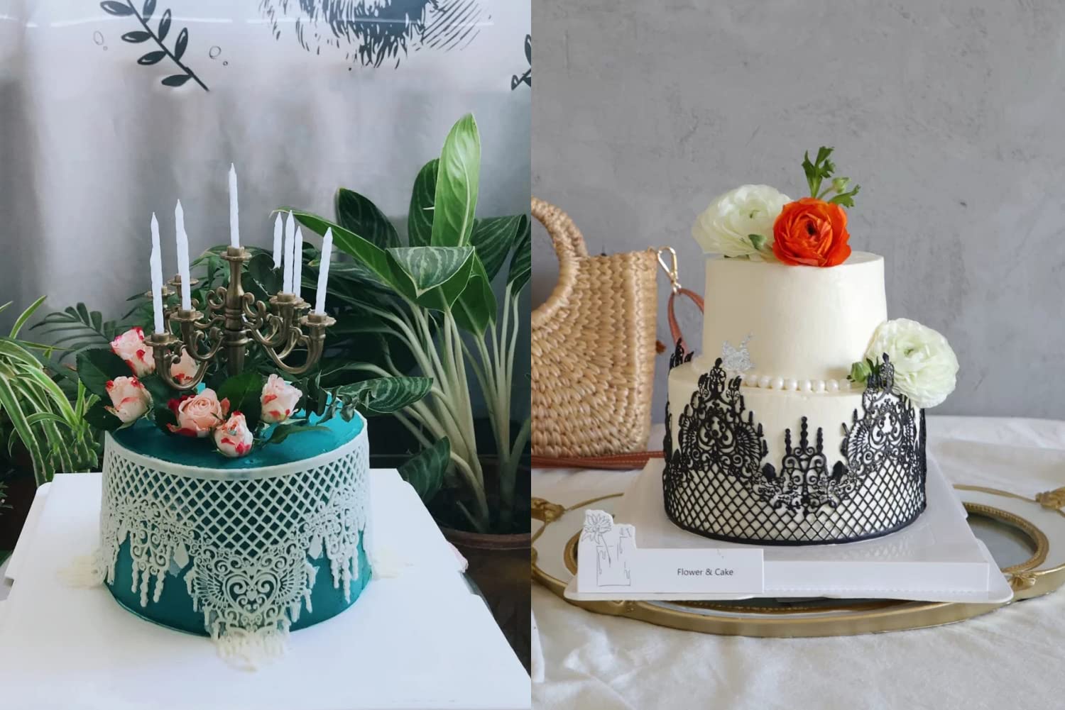 Embossing Lace Fondant Molds, Multi Circle Flowers Lace Mat Wedding Cake Decoration Tool, Rattan Shaped Cupcake Mat Silicone Mol