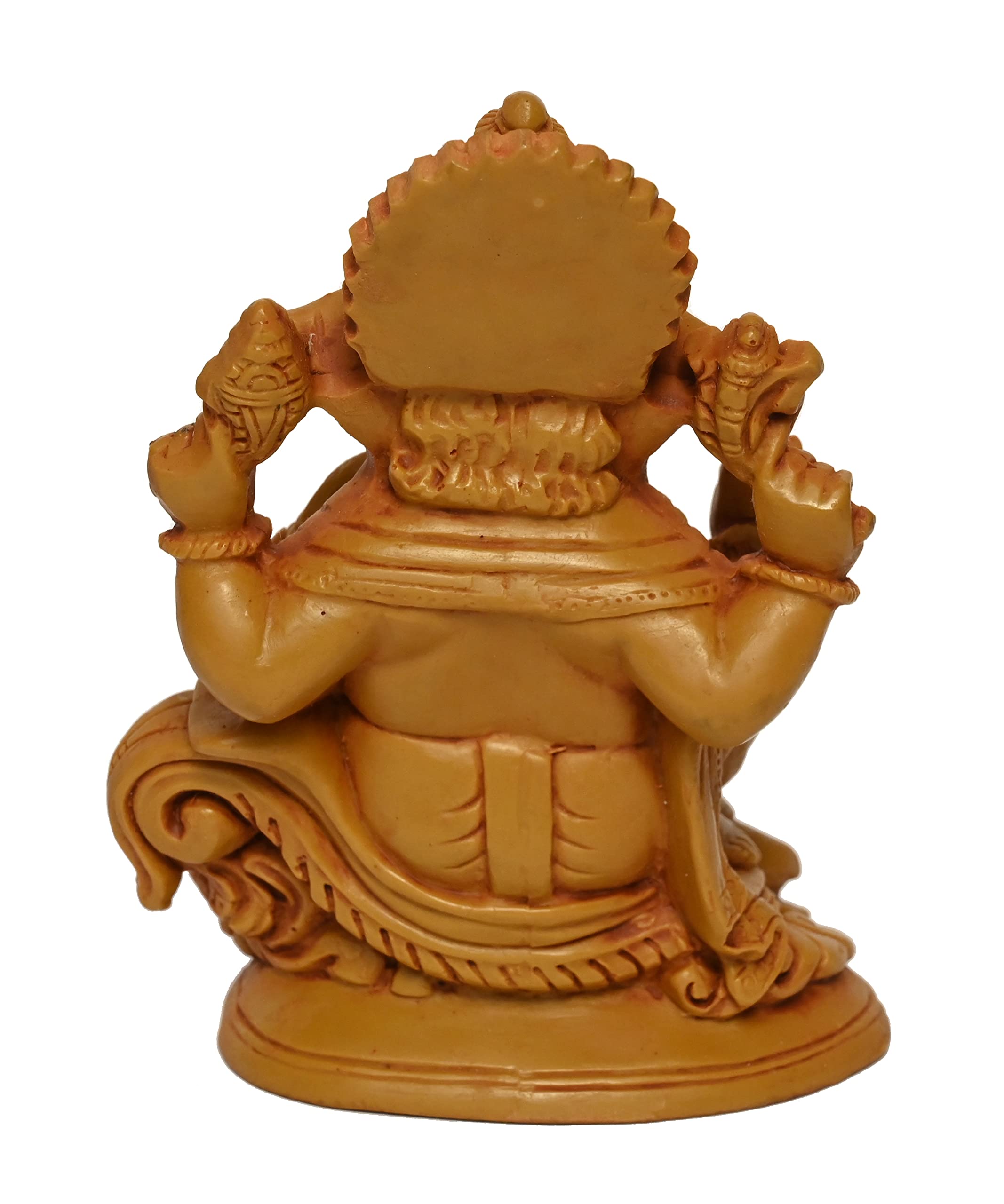 Karighar Polyresin Ganesh Ganpati Bappa Idol Perfect For Home | Living Room | Puja Room | Gifting (Brown, 10 X 11 X 15 Cm)