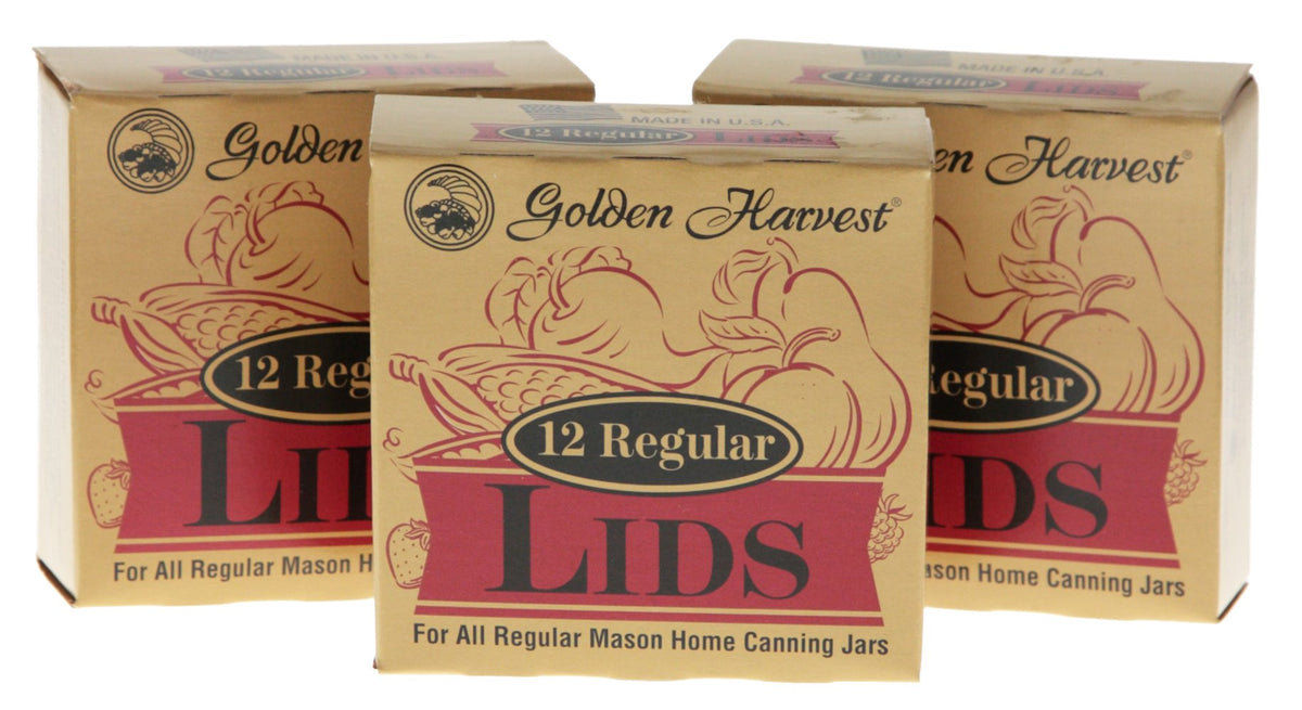Golden Harvest Regular Canning Lids 3 Packs Of 12 (36 Total Lids)