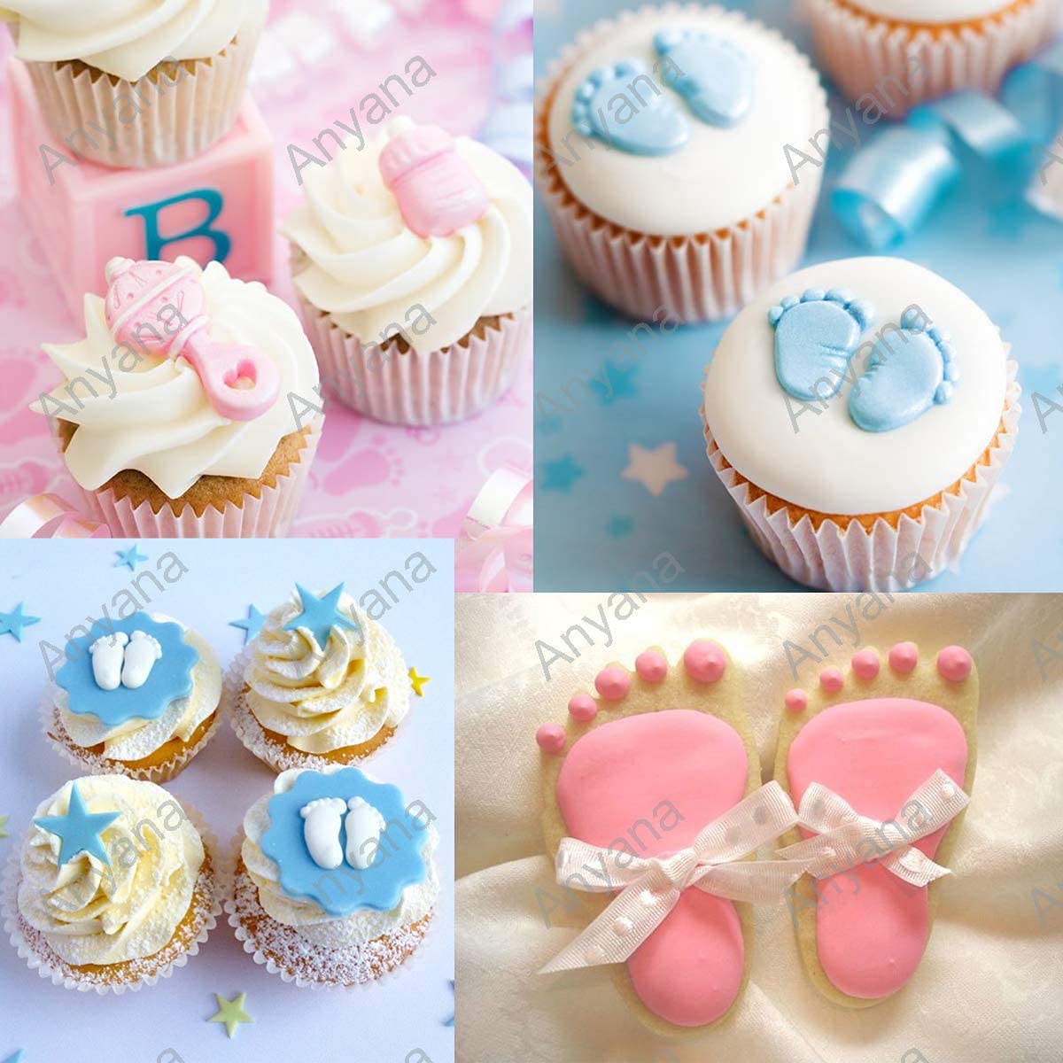 Baby Foot Print Silicone Mold For Diy Fondant Molds Baby Shower Candy Making Chocolate Christening Molds Lollipop Desserts Ice C