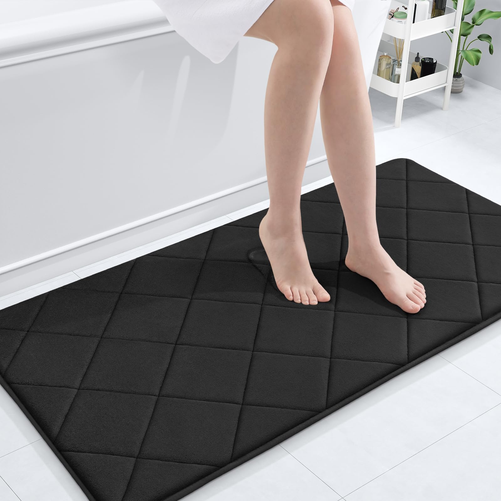Olanly Memory Foam Bath Mat 44X24, Ultra Soft And Absorbent Bathroom Mat, Machine Washable Bathroom Rugs, Comfortable, Thick Bat