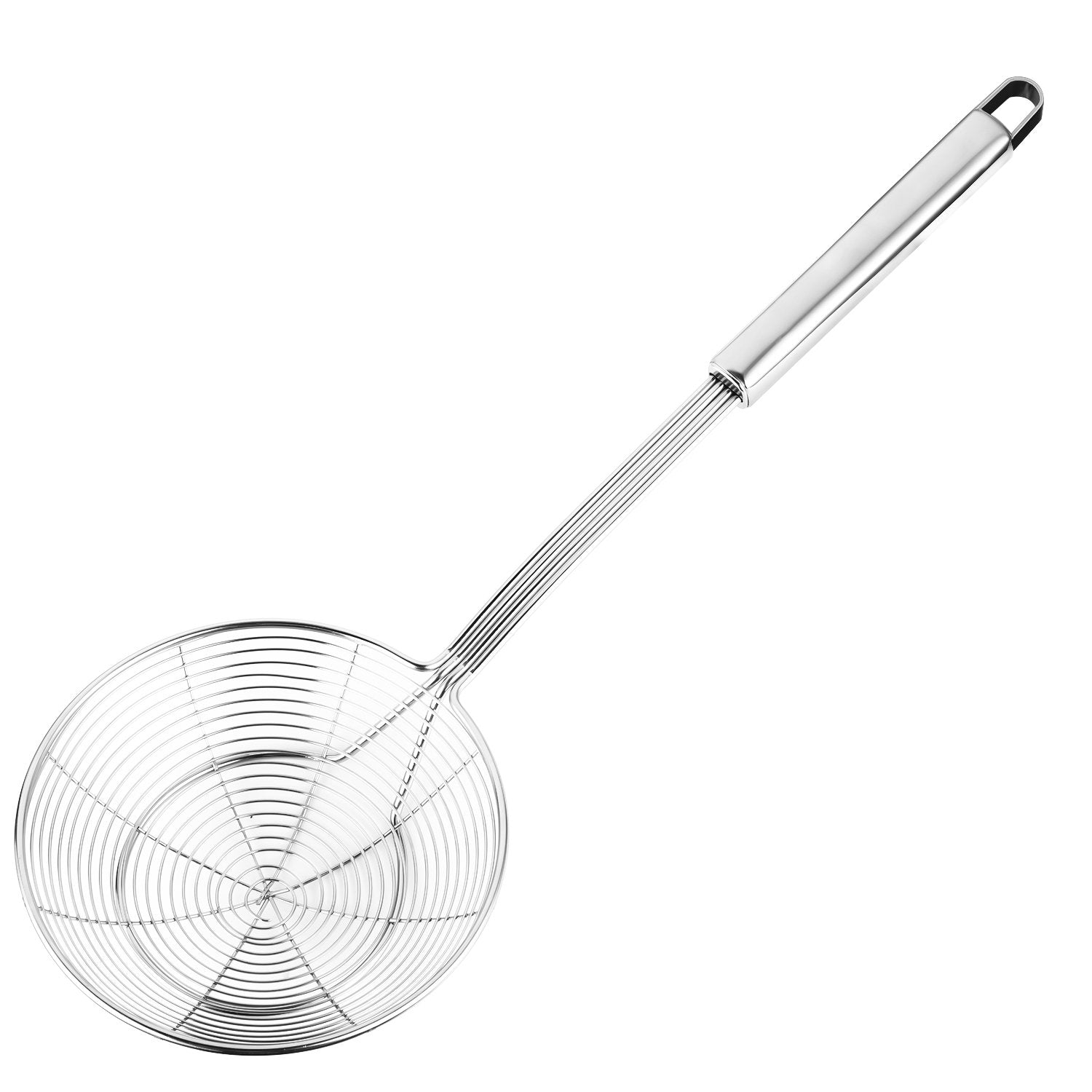 Hiware Solid Stainless Steel Spider Strainer Skimmer Ladle For Cooking And Frying, Kitchen Utensils Wire Strainer Pasta Strainer