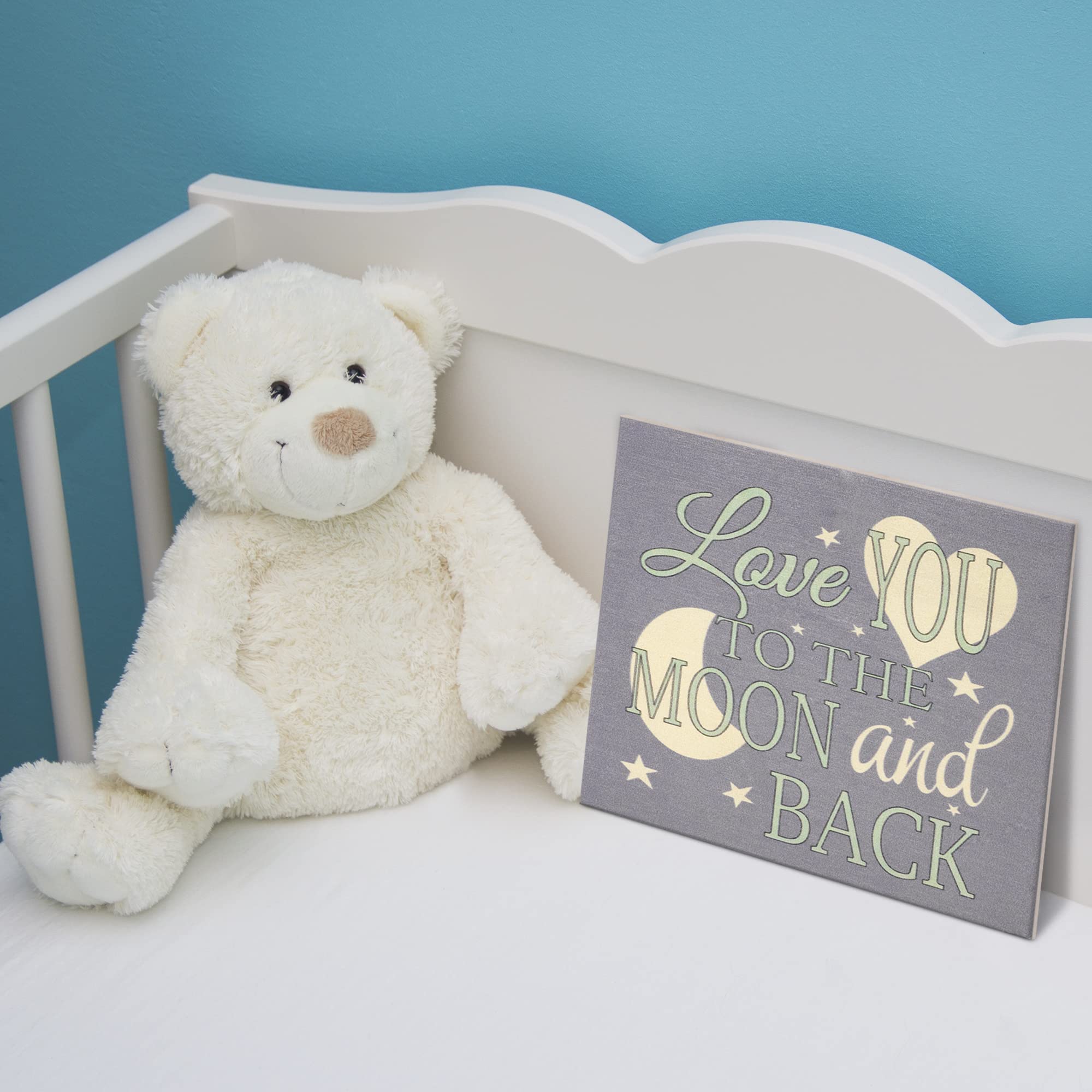 JennyGems Nursery Wall Decor  Love You To the Moon and Back  Children Bedroom Nursery Decor Wood Sign  Moon and Stars Baby Room Decor  Nursery Decorations  Baby Wall Decor
