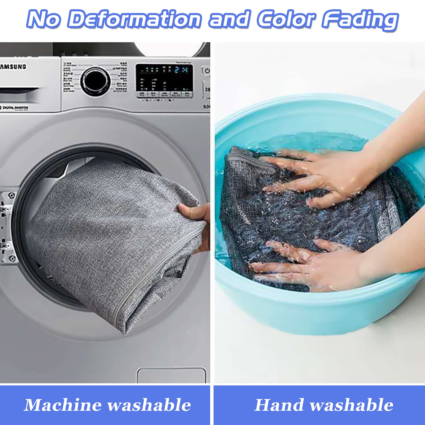 2Pack 84L Large Storage Bags, Folding Moving Comforter Blanket Storage Bags Closet Organizers and Storage Containers with Strong