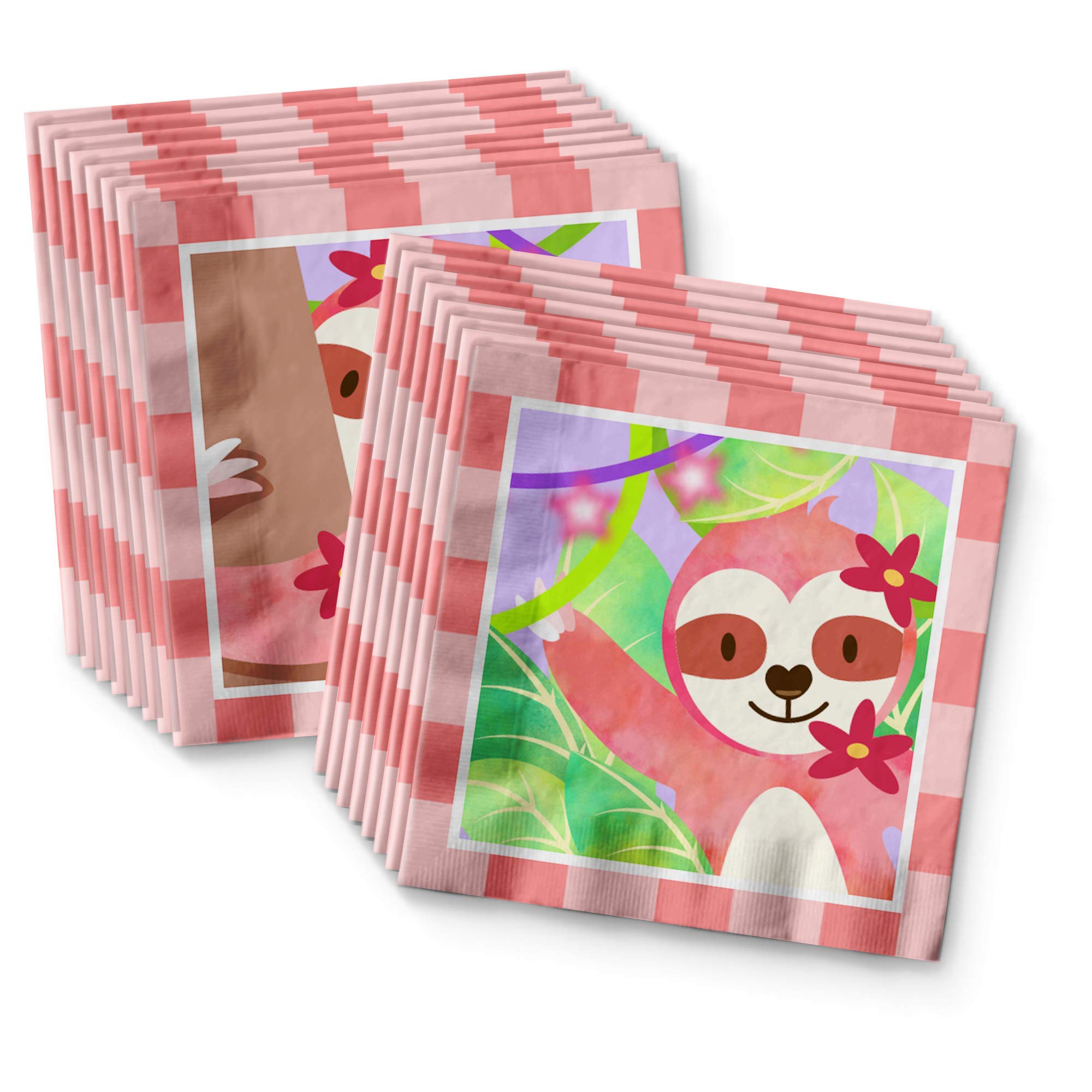 Sloth Girl Birthday Party Supplies Set Plates Napkins Cups Tableware Kit for 16