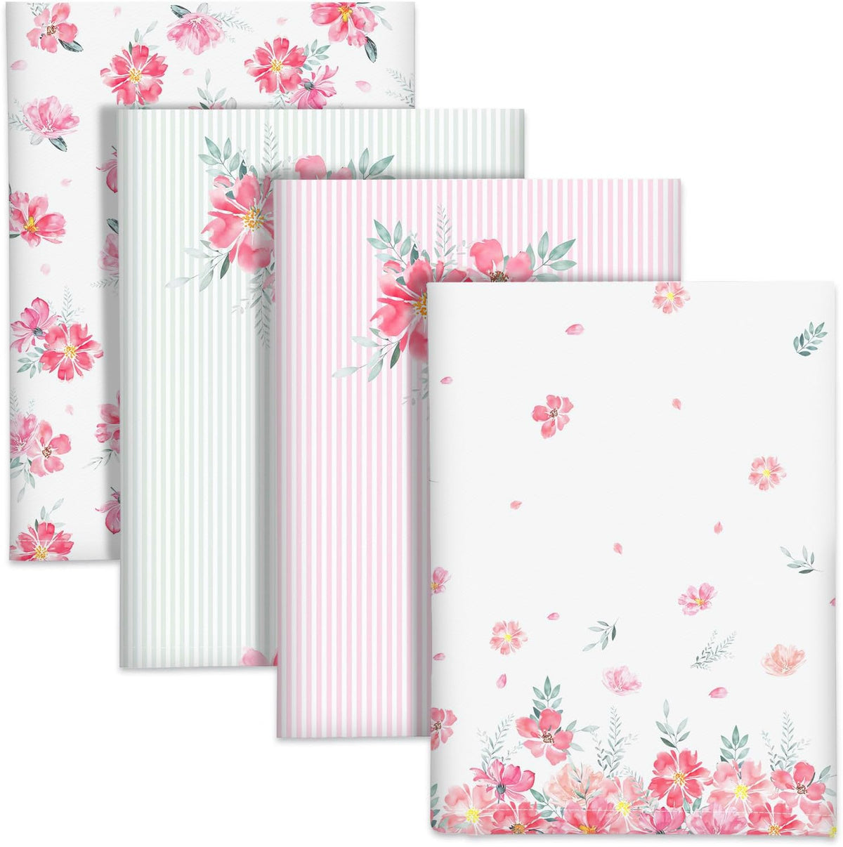Arquiel Pink Flower Kitchen Towel 100% Cotton Quick Dry Dish Towels 20 X 27.5Inch, Dishcloth Hand Towels For Housewarming Gifts
