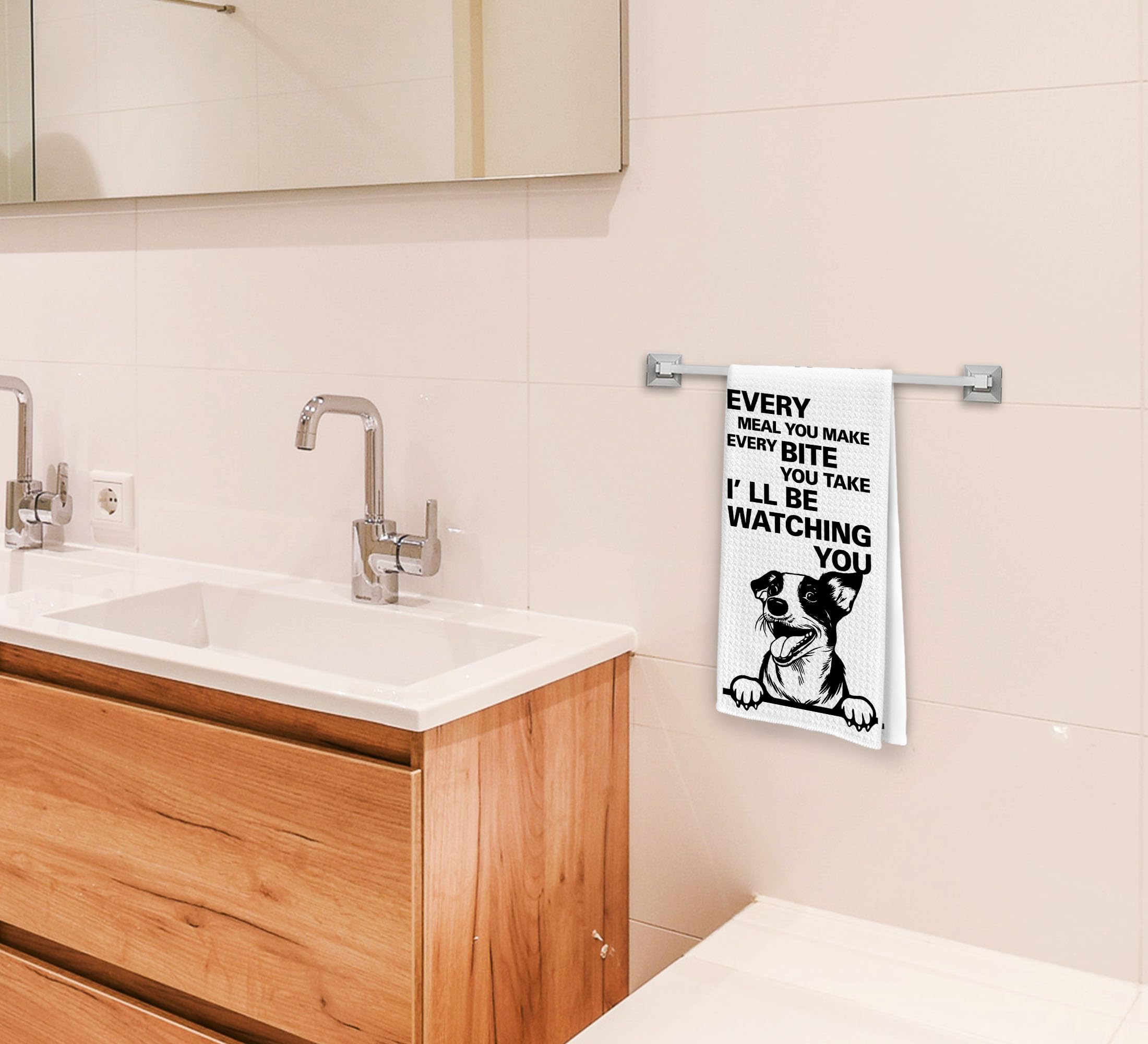 Dwept Every Meal You Make Every Bite You Take Kitchen Towels, Funny Hand Towels, Dog Decorative Dish Towels, Dog Decor, Jack Rus