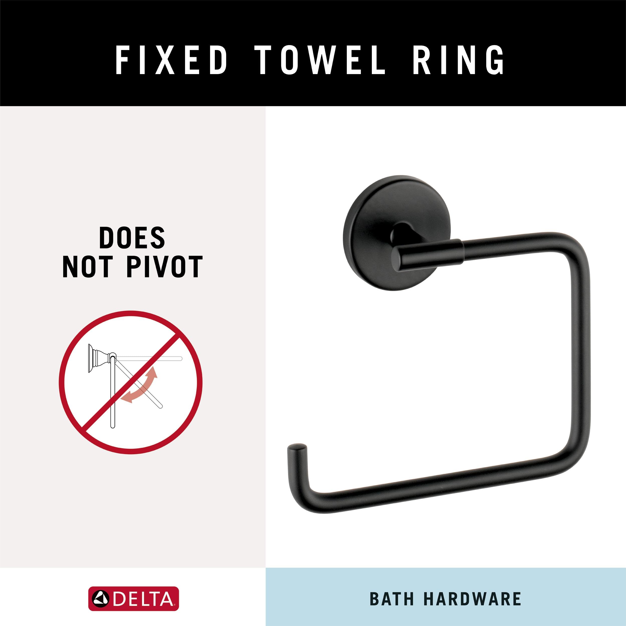 Delta Faucet 759460-Bl Wall Mounted Trinsic Towel Ring In Matte Black