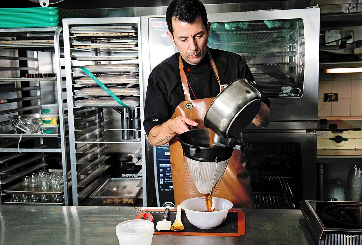 Matfer Bourgeat 017362 Exoglass Bouillon 10'' Boullon Strainer, Black