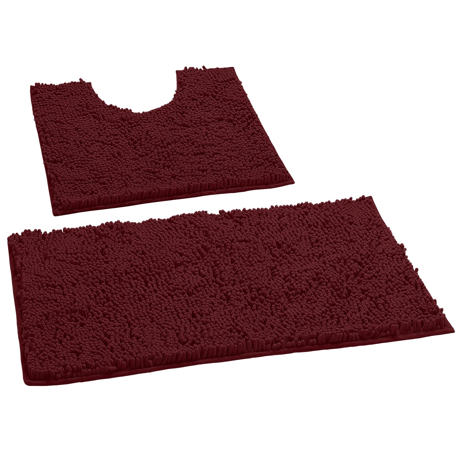 Luxurux Bathroom Rugs Sets 2 Piece: Quick Dry, Soft Plush Anti-Slip, Super Absorbent. Includes Rectangular (31X20 Inches) & U-Sh