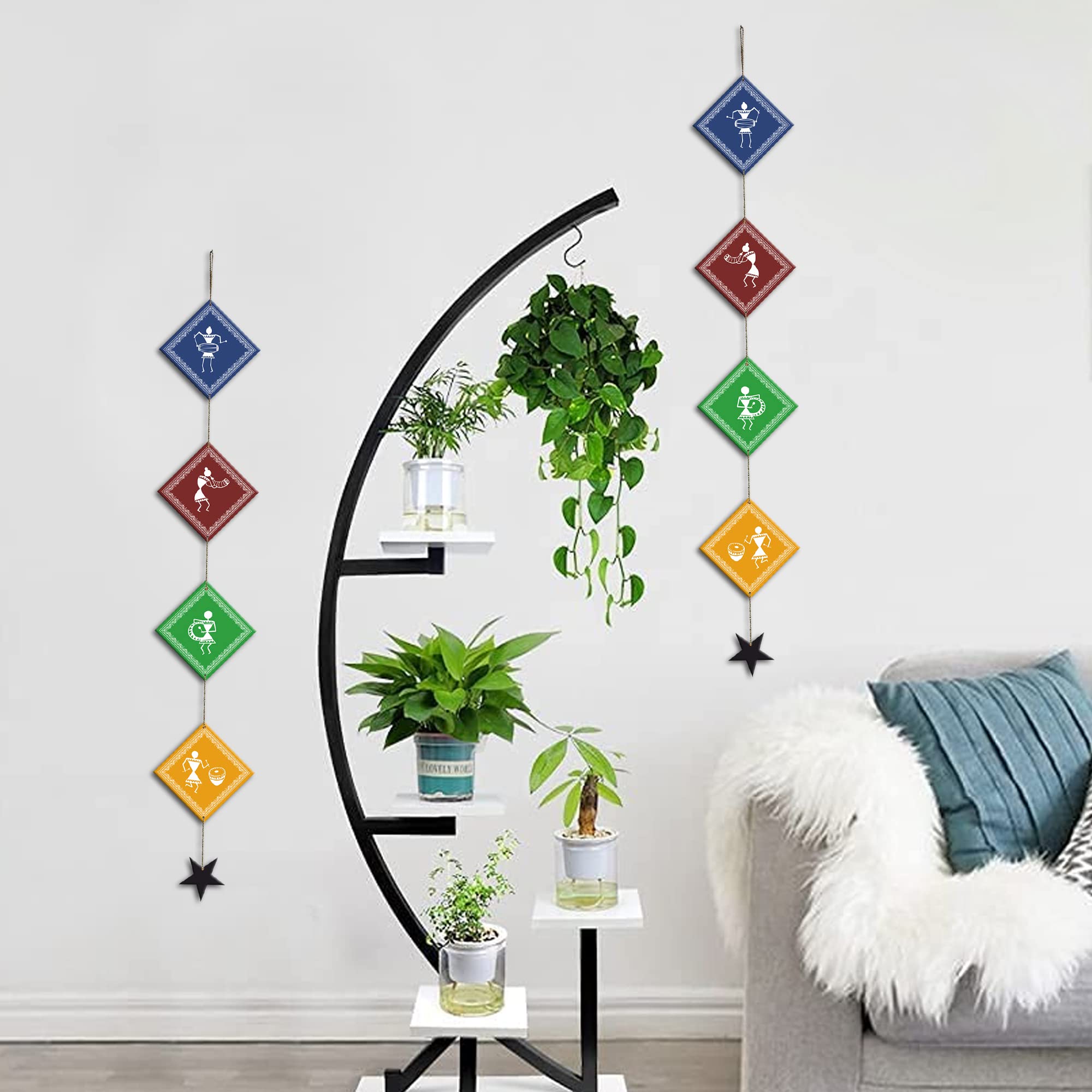 Artvibes Warli Art Wall and Door Hanging for HomeDecor| Office| LivingRoom Wall Decoration (WH_5214N)( Multi 4)