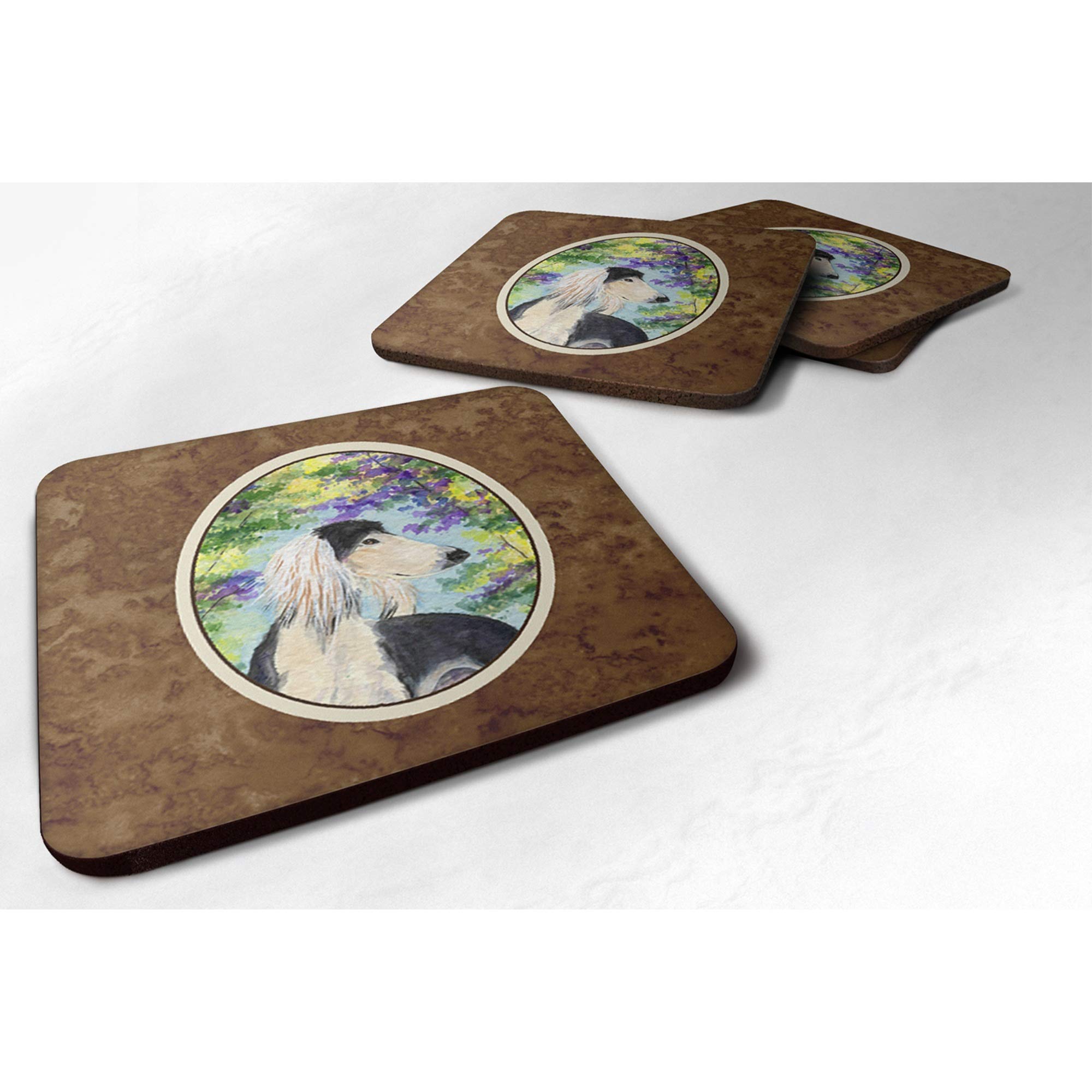 Carolines Treasures Saluki Foam Coasters (Set of 4), 3.5 H x 3.5 W, Multicolor