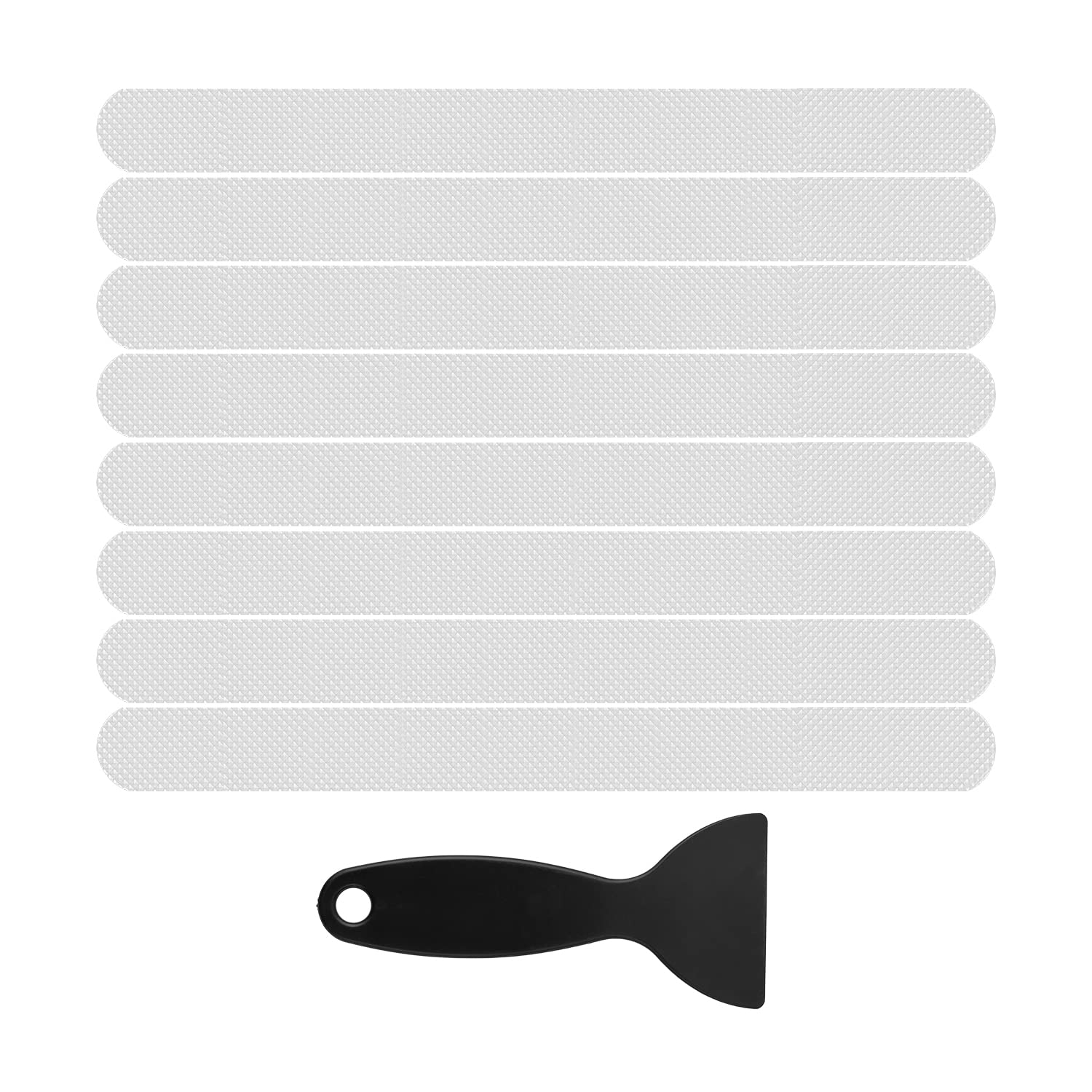 Luter 24Pcs Anti-Slip Strips For Bathtub With Plastic Scraper, 0.8''X7.9'' Transparent Anti Slip Bathtub Stickers Clear Anti Sli