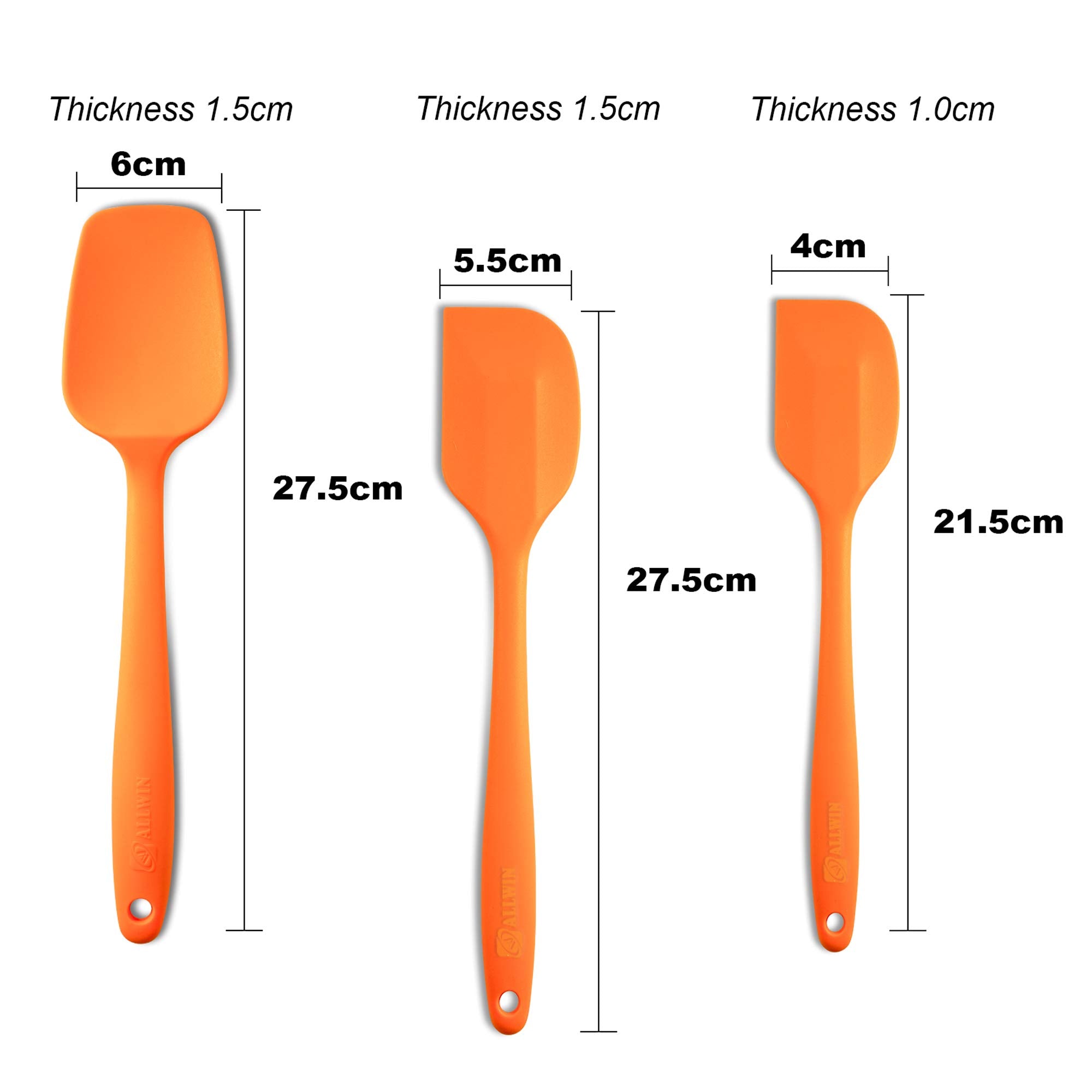 Silicone Spatula 3-Piece Set, Ergonomic Handle High Heat-Resistant Spatulas, Non-Stick Rubber Spatulas With Stainless Steel Core