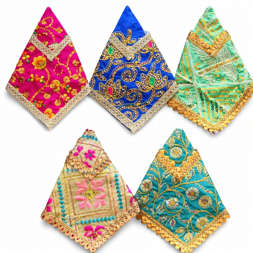 Sai Amrut S A Gifts Beautifully Handcrafted Baba Vastra/Poshak (Multicolour) Pack Of 7