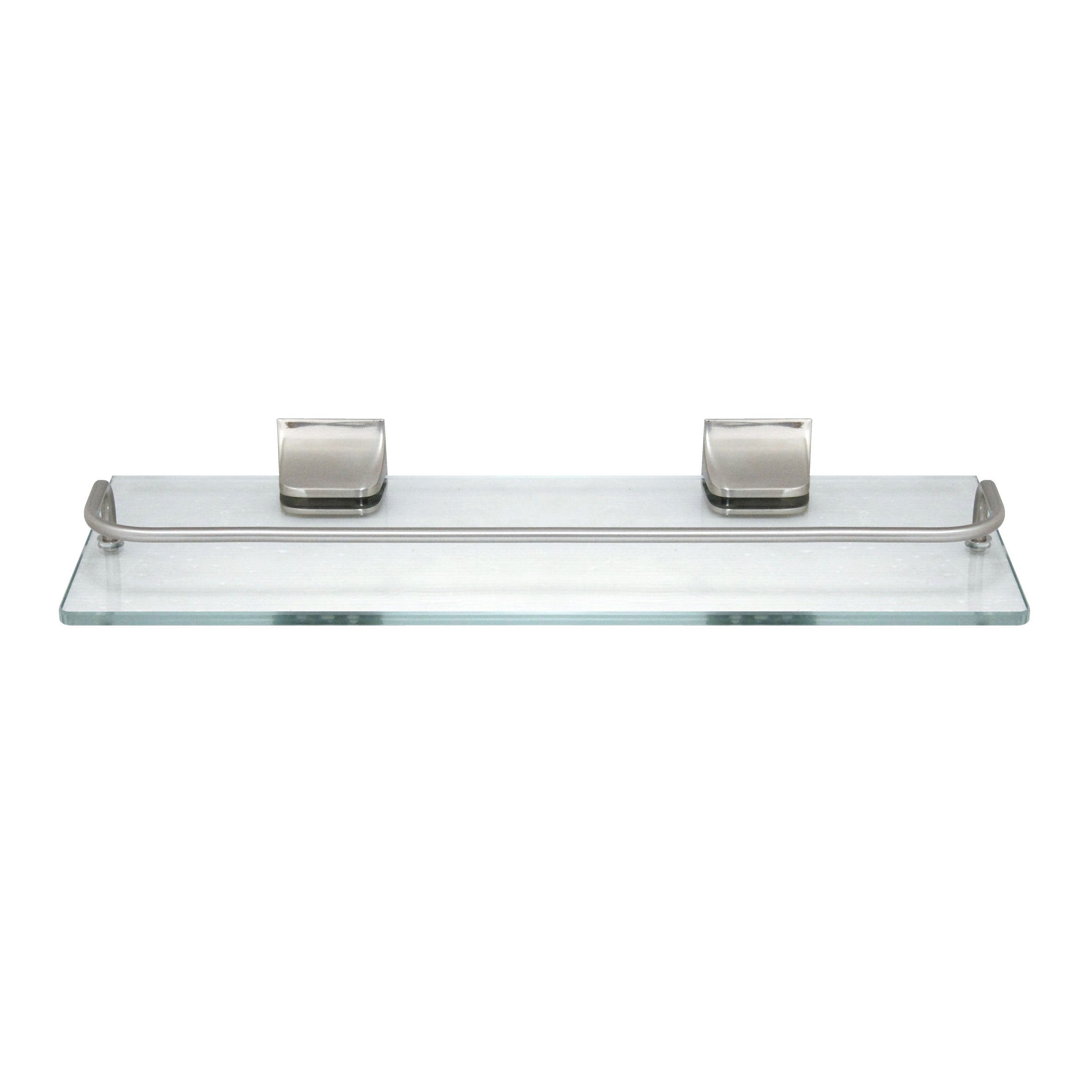 Modona Glass Wall Shelf With Rail - Polished Chrome - 5 Year Warrantee