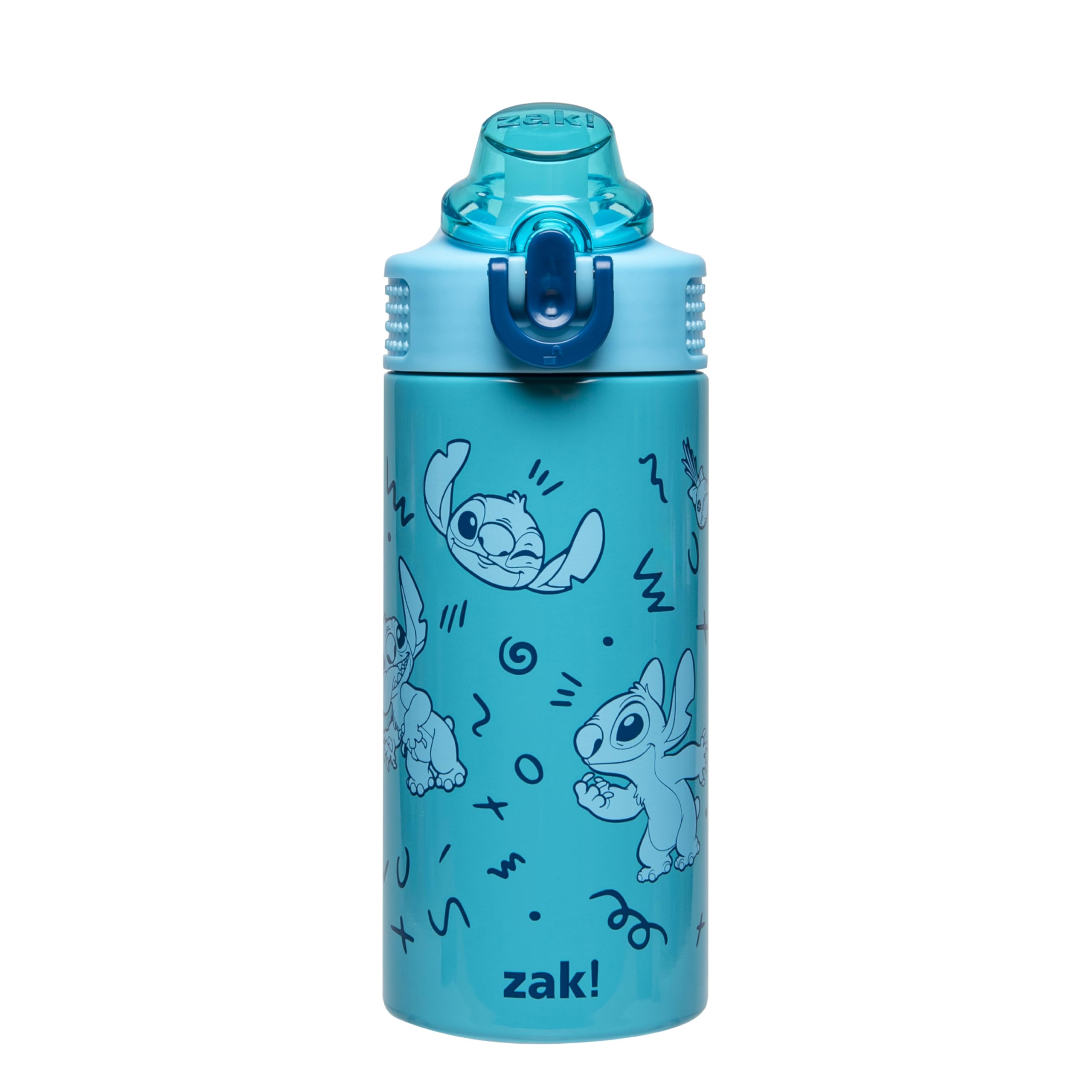 Zak Designs Disney Sage Kids Water Bottle For School or Travel, 14oz Stainless Steel Water Bottle With Straw, Handle, and Leak-P