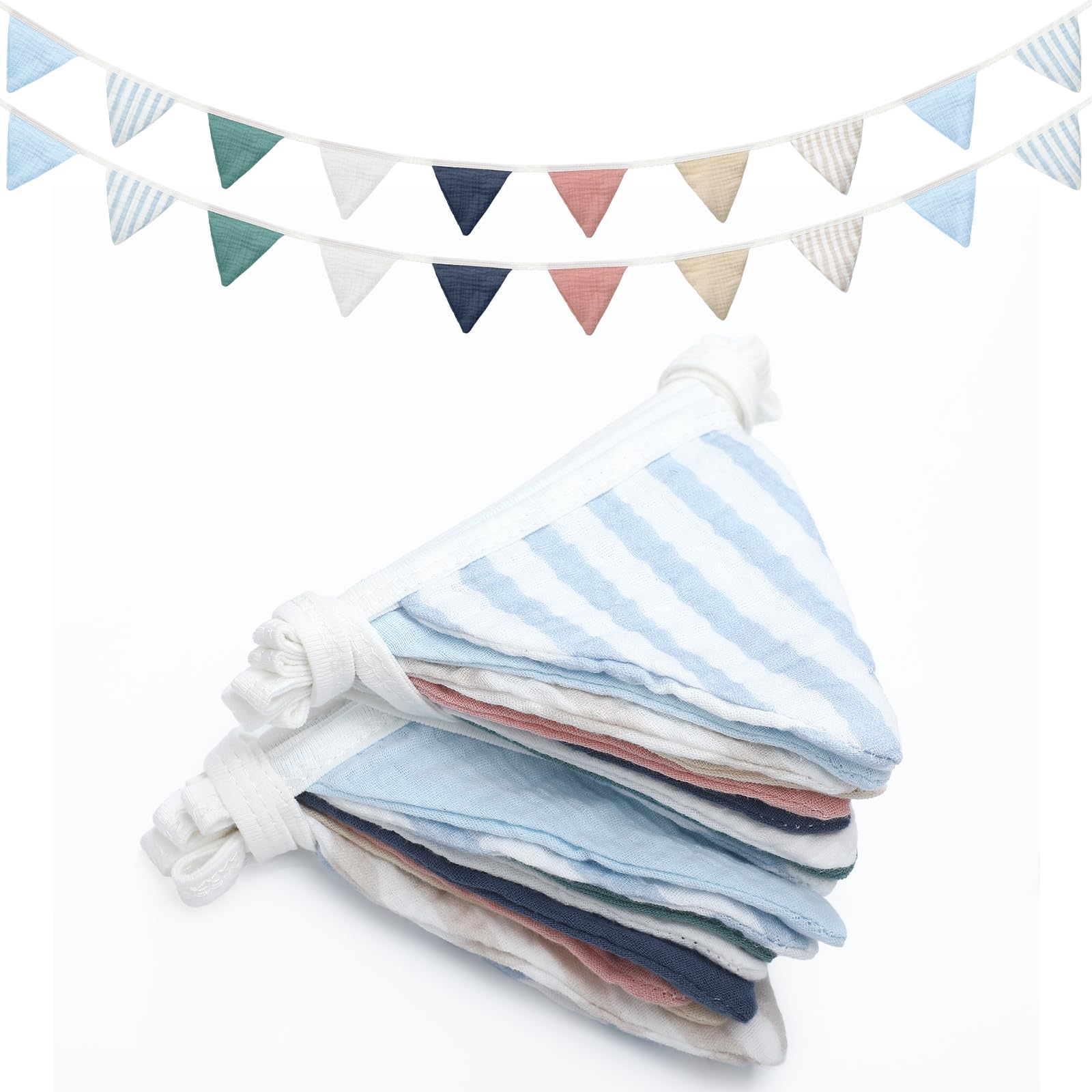 Oudain 15.5 Ft Pennant Banner Flags, 2 Pcs Nursery Garland Triangle Bunting Flag Baby Banner For Nursery Decor Baby Birthday Boh
