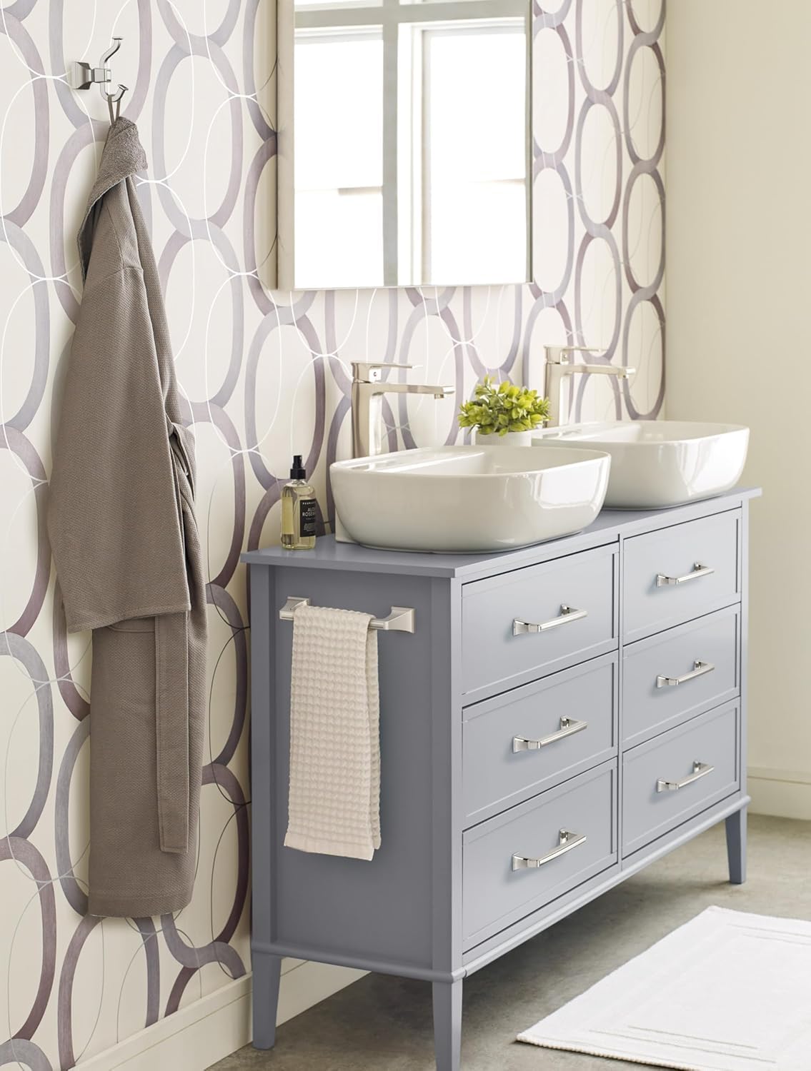 Amerock Mulholland Polished Nickel 9 Inch (229Mm) Towel Bar, Bh36025Pn