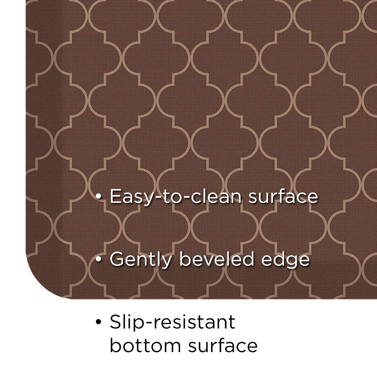 Gelpro Anti-Fatigue Designer Comfort Kitchen Floor Mat, 20X48, Trellis Walnut Stain Resistant Surface With 3/4    Thick Ergo-Foa
