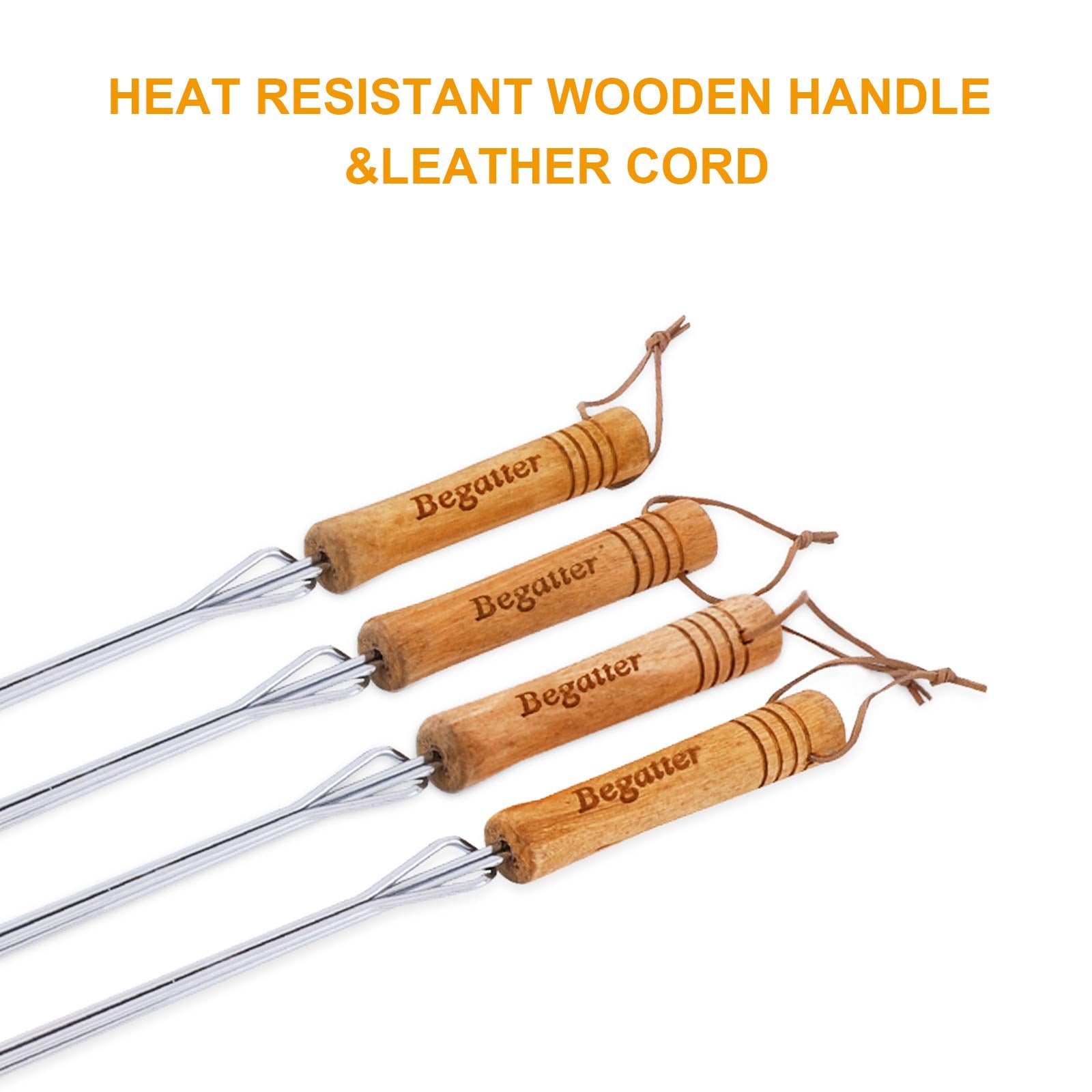 Begatter Marshmallow Roasting Sticks, 30    Long Smores Sticks For Fire Pit, Heavy Duty Hot Dog Sticks For Campfire, Extendable