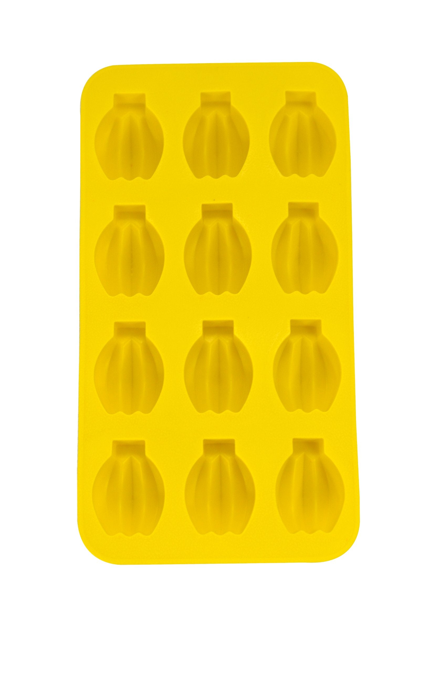 Fairly Odd Novelties Banana Shape Flexible 12 Ice Cube Tray Mold Yellow Rubber Novelty Gag Gift, One Size