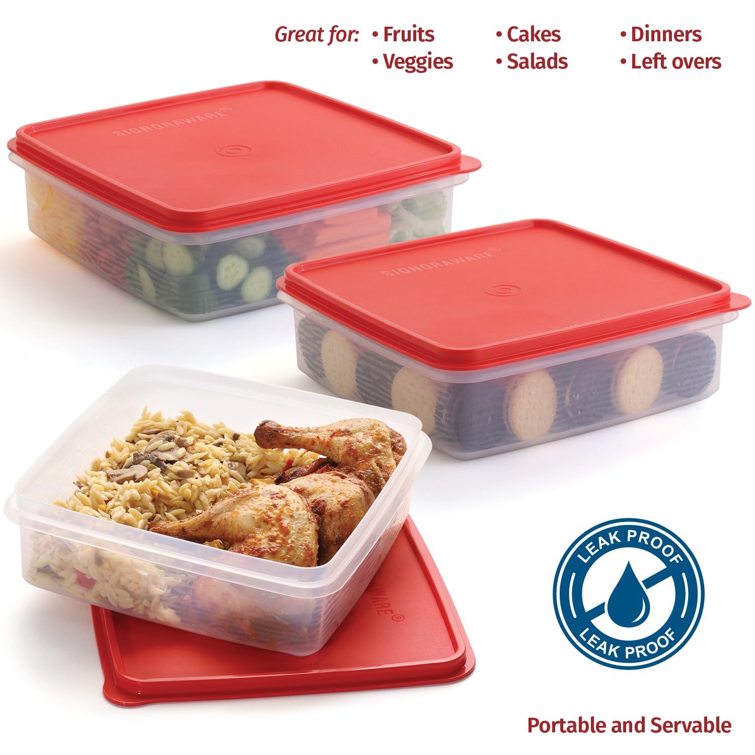 Plastic Storage Containers With Lids - 2-Pack 3L Cupcake Carrier - Leakproof Cookie Storage Containers Airtight - Bpa-Free Plast