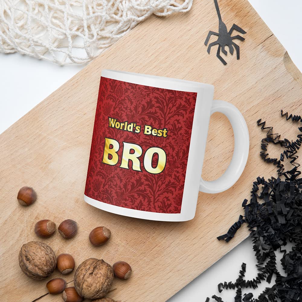 PRINTZILLA PZWM CM15 Microwave Safe Coffee Mug for Gift to Sister Brother Rakhi Birthday 300ml, World Best Bro