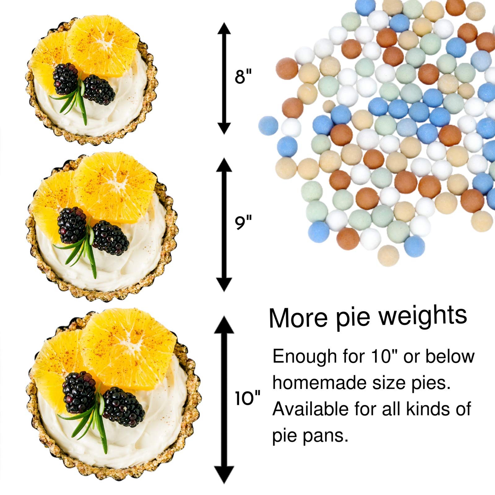 Pie Weights For Baking 8/9/10'' Pie Pan, 1.54 Lb Blind Bake Pie Crust/Tart/Quich Baking Beans Beads, Homemade Pie Kitchen Must H