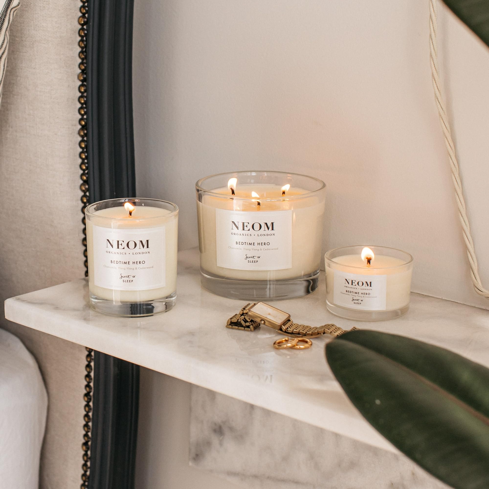 NEOM- Happiness Scented Candle, Travel Size | Essential Oil Aromatherapy Candle | Neroli, Mimosa & Lemon | Scent to Make You Hap