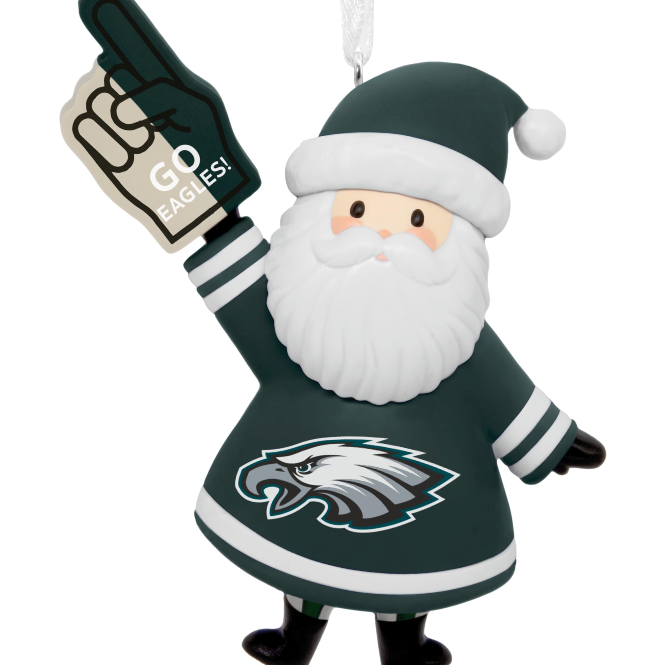 Hallmark NFL Philadelphia Eagles Santa Fan Christmas Ornament, Gifts for Sports Fans