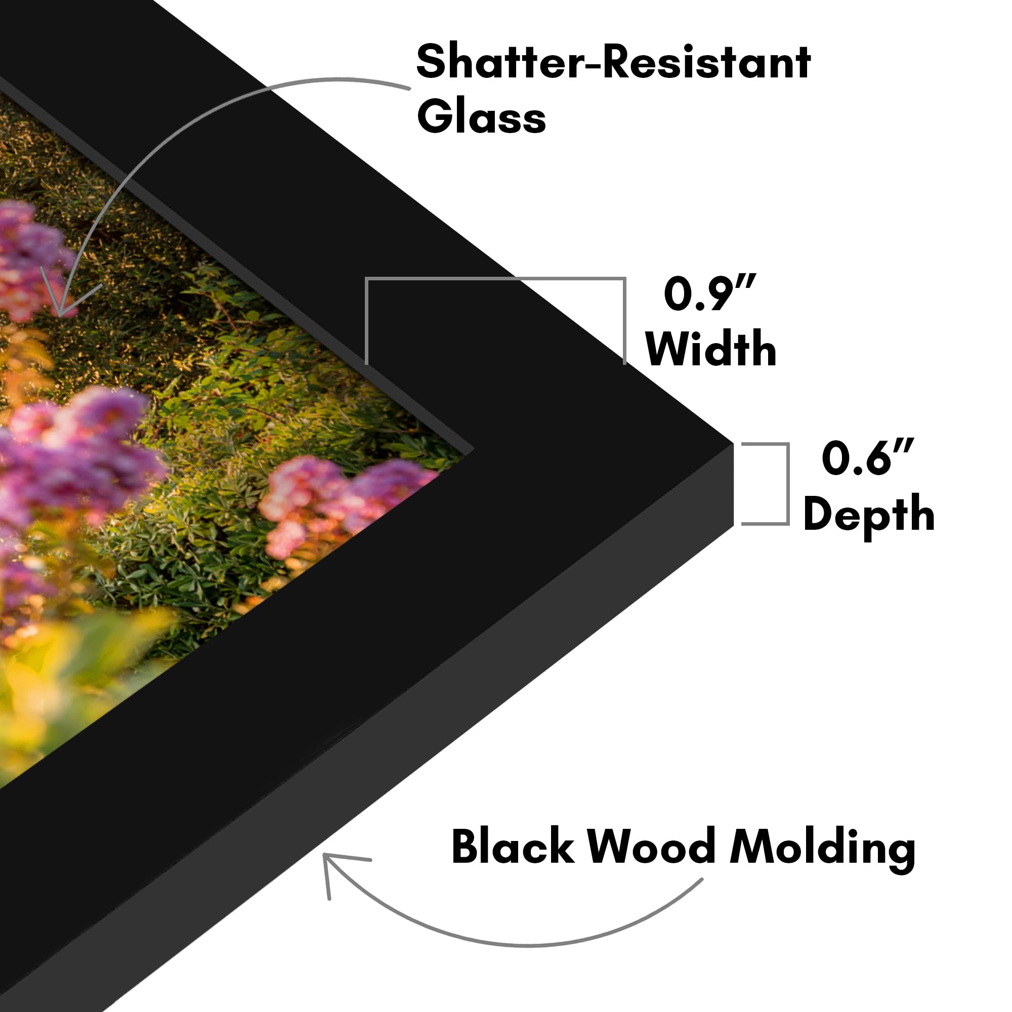 Americanflat 5.5x8.5 Picture Frame with Shatter-Resistant Glass - Signature Collection - Gallery-Style Frames Made of Engineered