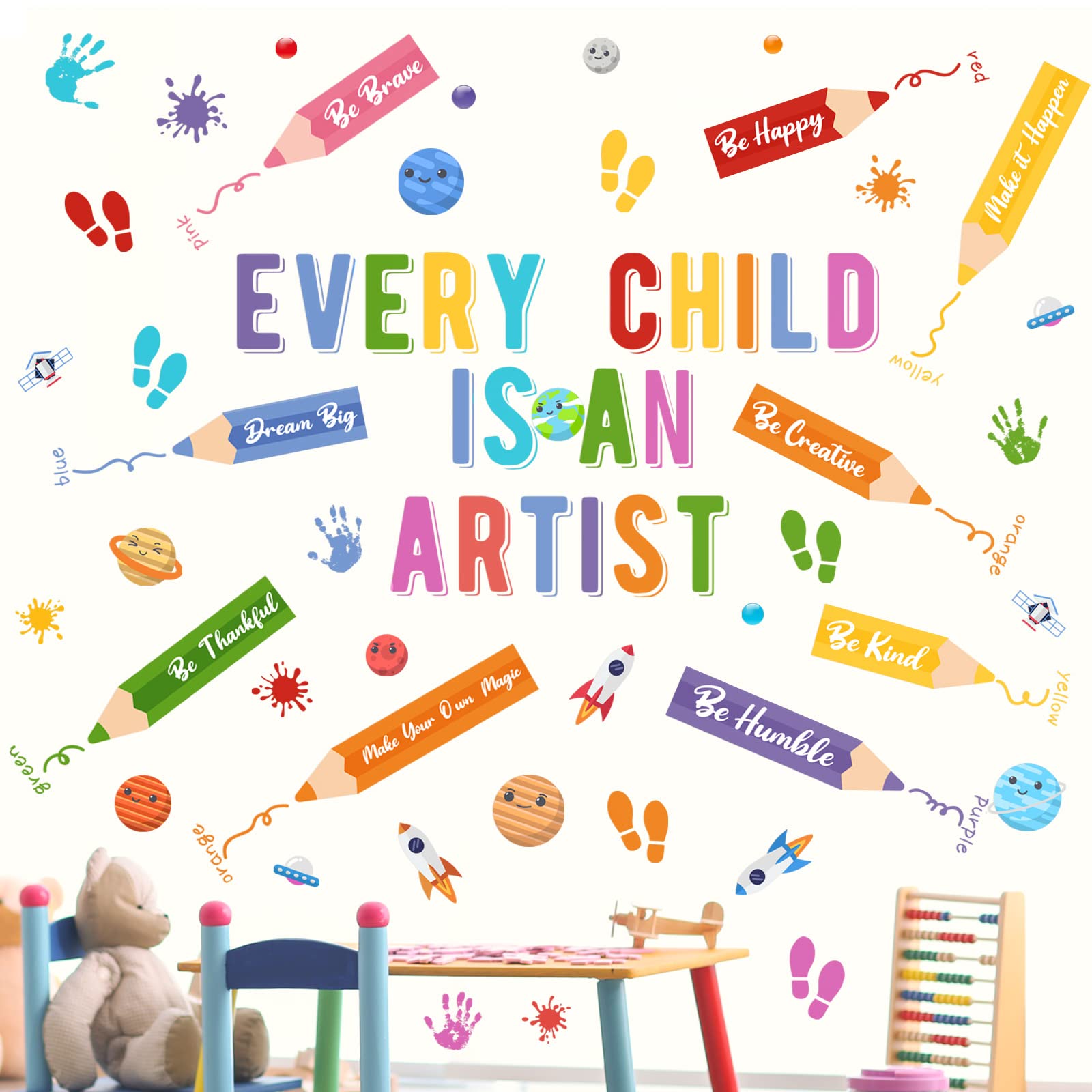 Kids Wall Decals Classroom Decals Colorful Inspirational Wall Decals Daycare Decals Playroom Wall Decor Motivational Wall Decals