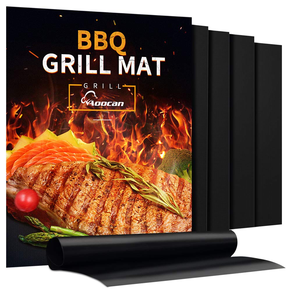 Aoocan Grill Mat - Set Of 5 Heavy Duty Grill Mats Non Stick, Bbq Outdoor Grill & Baking Mats - Reusable, Easy To Clean Barbecue