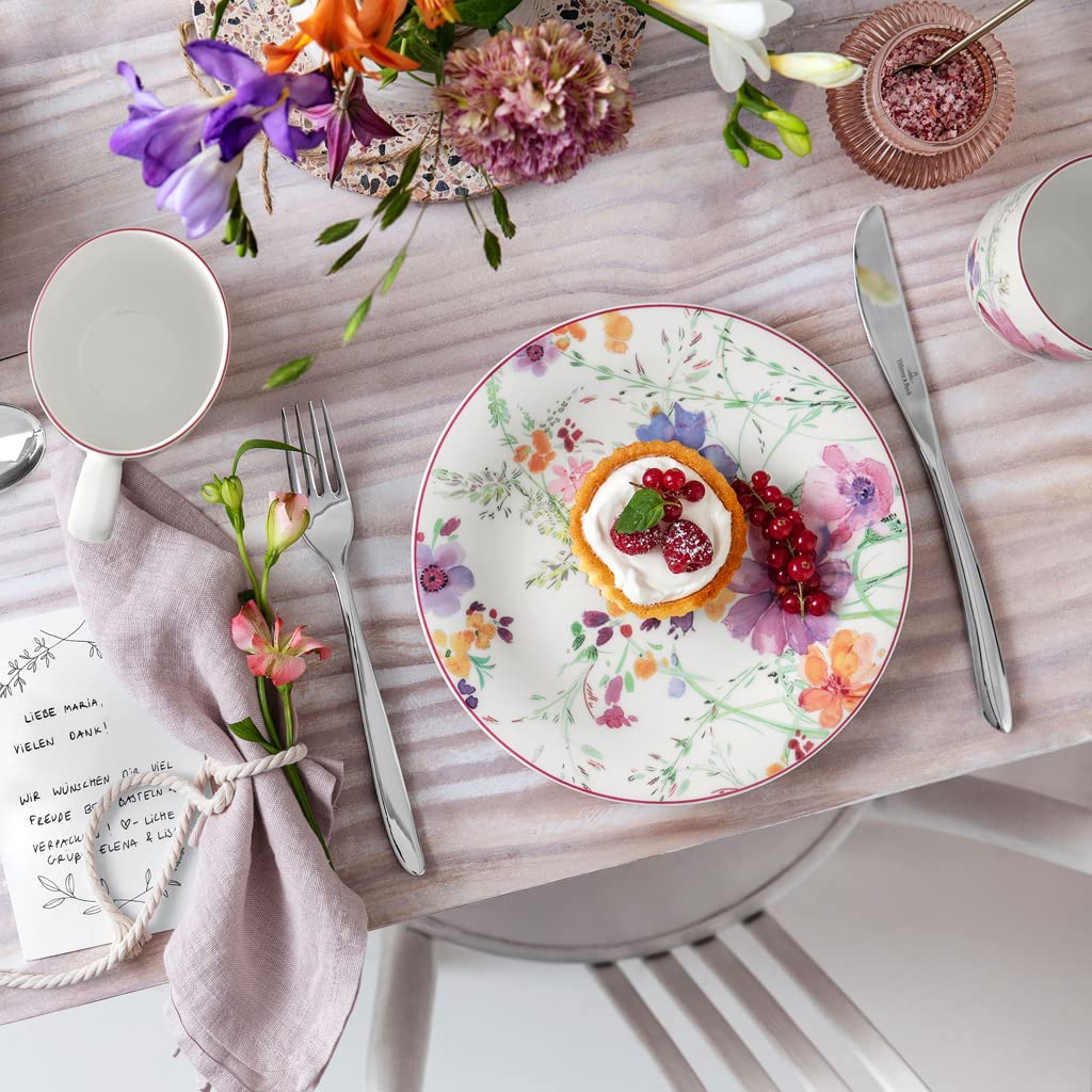 Villeroy & Boch Mariefleur Basic Salad Plate, 8.25 In, Premium Porcelain, White/Multicolored