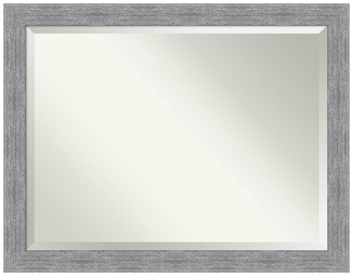 Amanti Art Bathroom Mirror, Bark Rustic Grey Wall Mirror For Use As Bathroom Vanity Mirror Over Sink (35.25 X 45.25 In.) Beveled