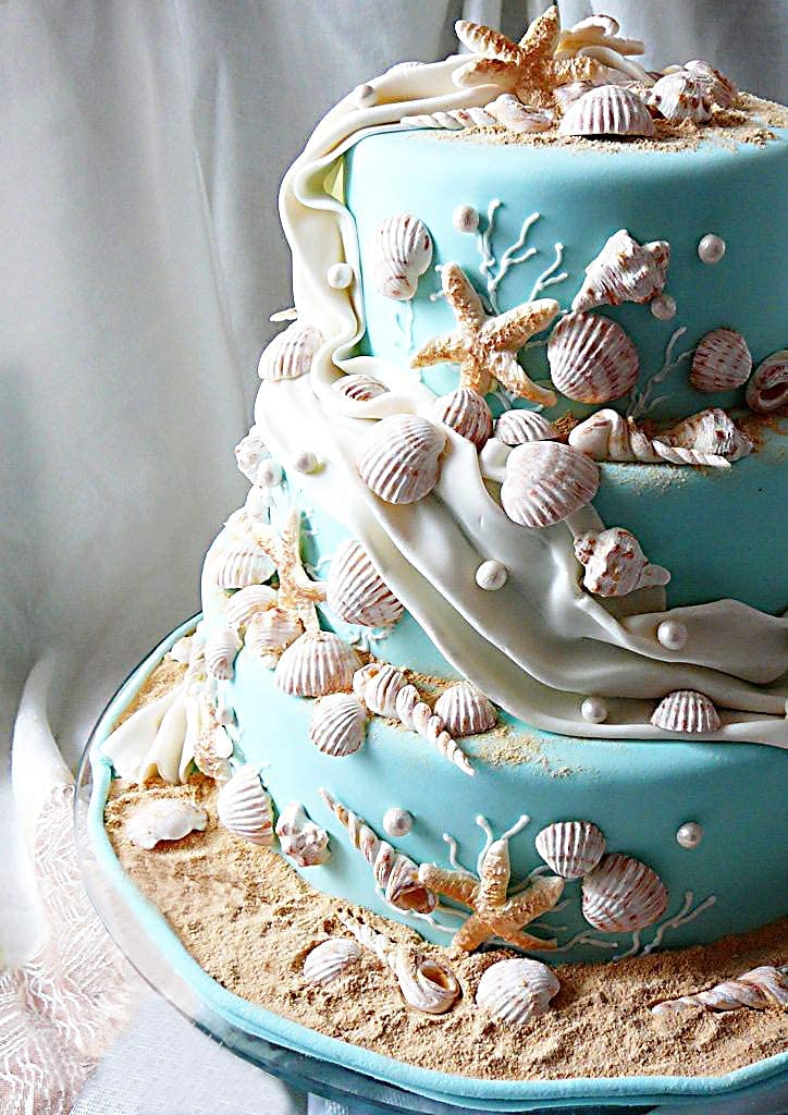 Marine Theme Cake Fondant Silicone Mold,Seashell, Conch, Starfish, Fish,Under The Sea Style Handmade Pastry Baking Molds For Coo