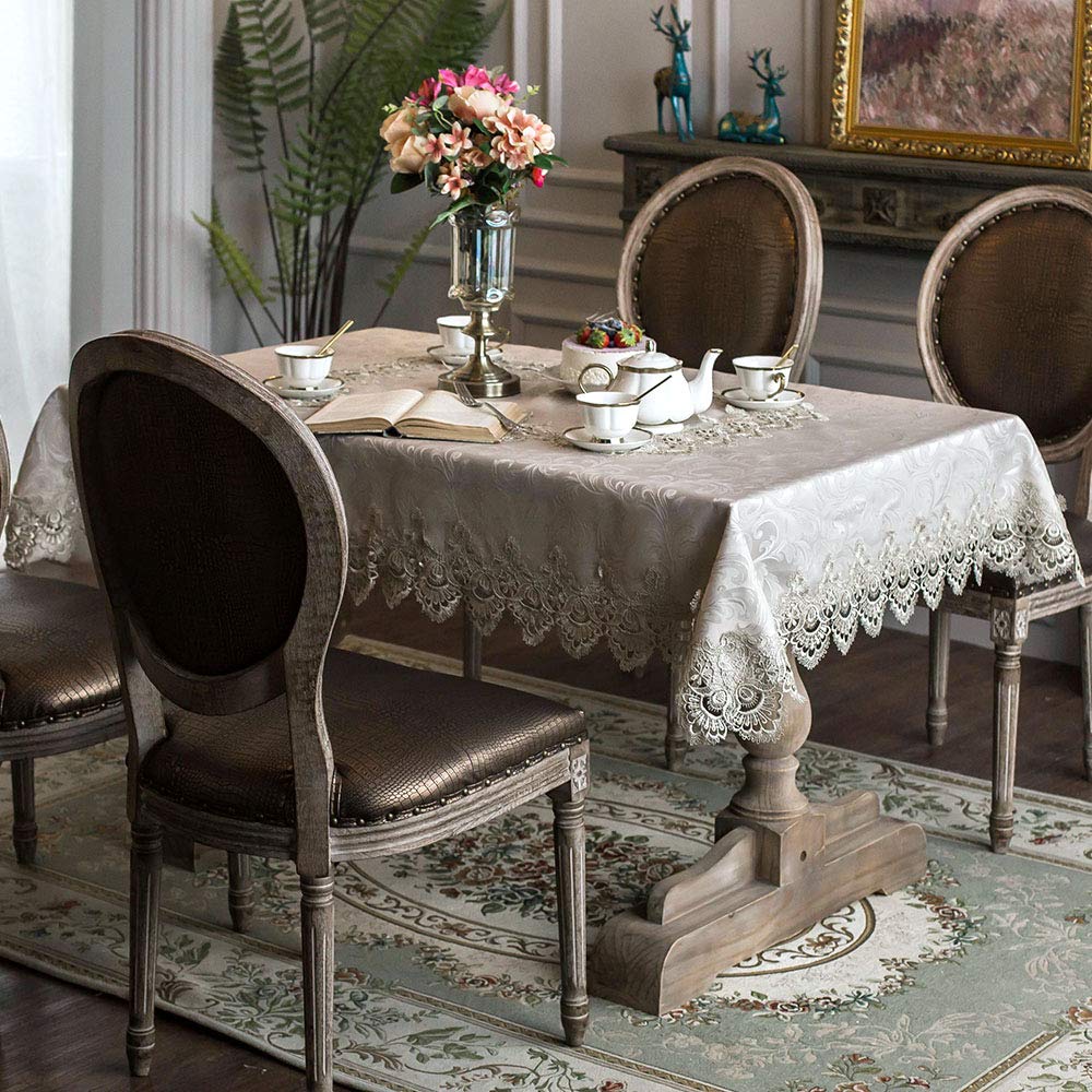 Artable Lace Table Cloth Rectangle Fall Antique Flower Decor Macrame Tablecloth For Outdoor Farmhouse Rustic Kitchen Party Birth