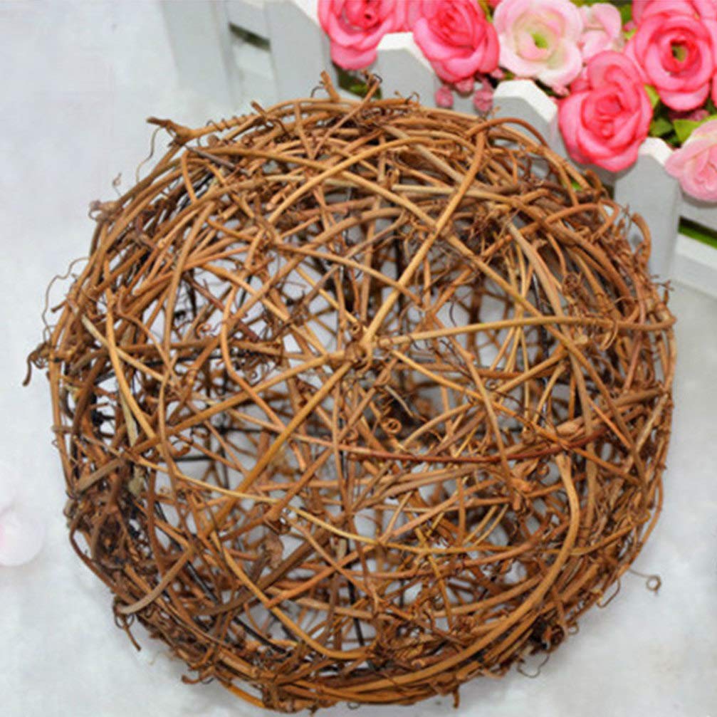 10pcs Wicker Rattan Balls Natural Grapevine Ball Christmas Tree Ball Ornament Parrot Bird Chew Toys for Christmas Party Garden W