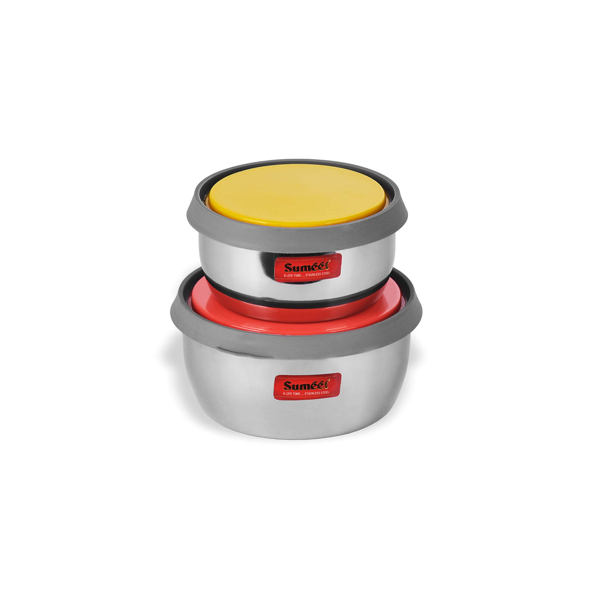 Sumeet Stainless Steel Modena Food Storage Airtight & Leak Proof Containers Set Of 2Pc (400 Ml & 500 Ml)