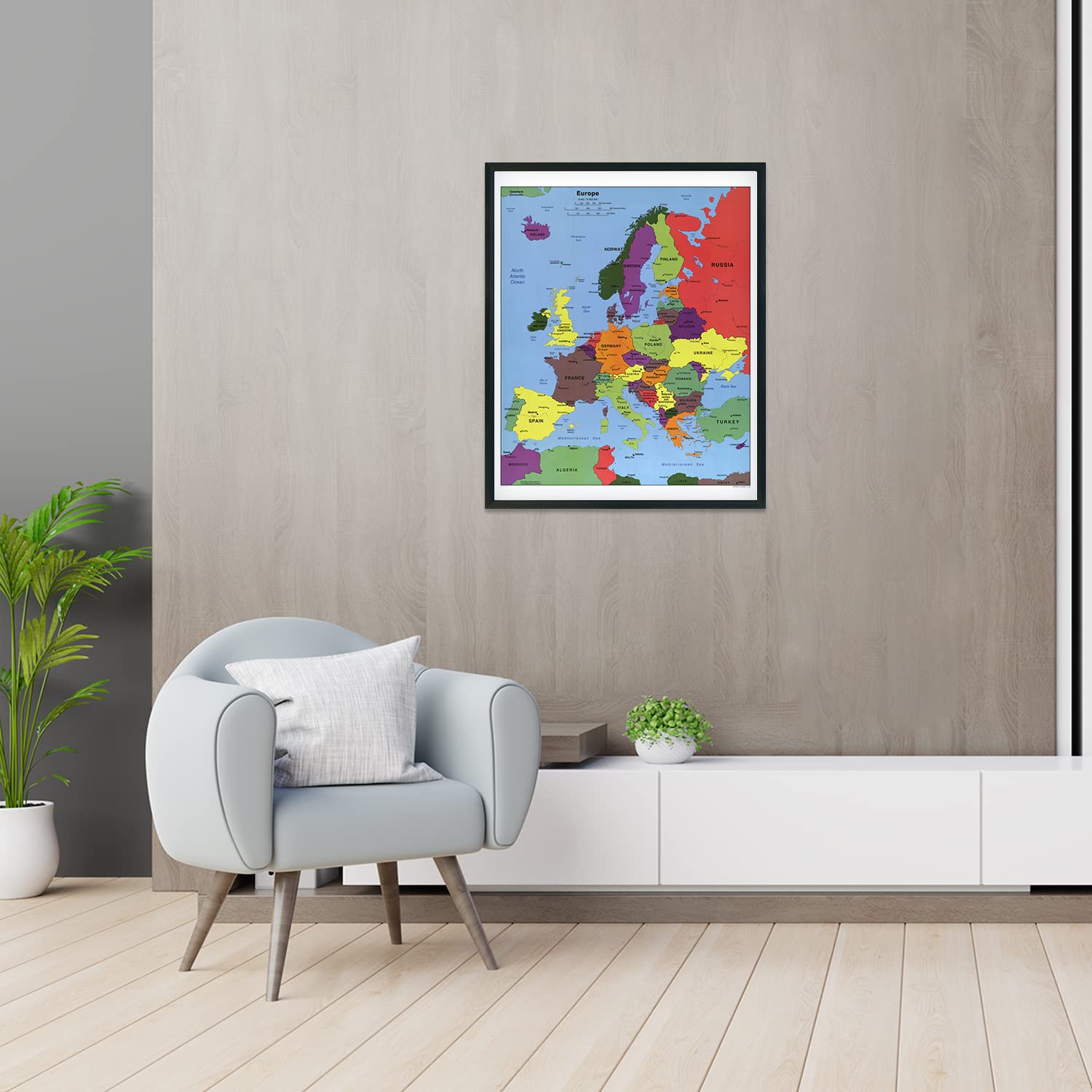 HISTORIX Europe Map Poster Wall Art - 24x30 Inch, Multicolor, Paper